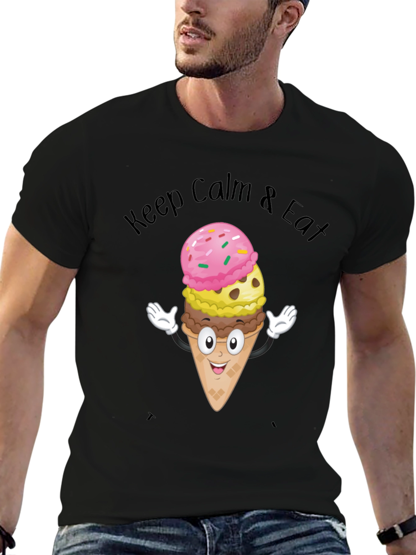 Keep Calm & Eat Ice Cream Graphic Tee