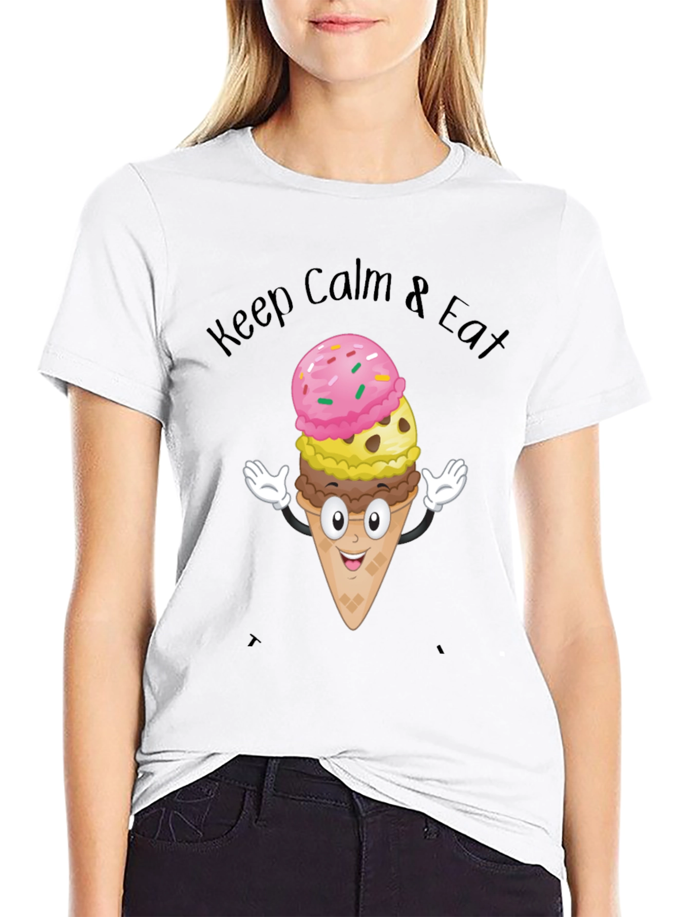 Keep Calm & Eat Ice Cream Graphic Tee