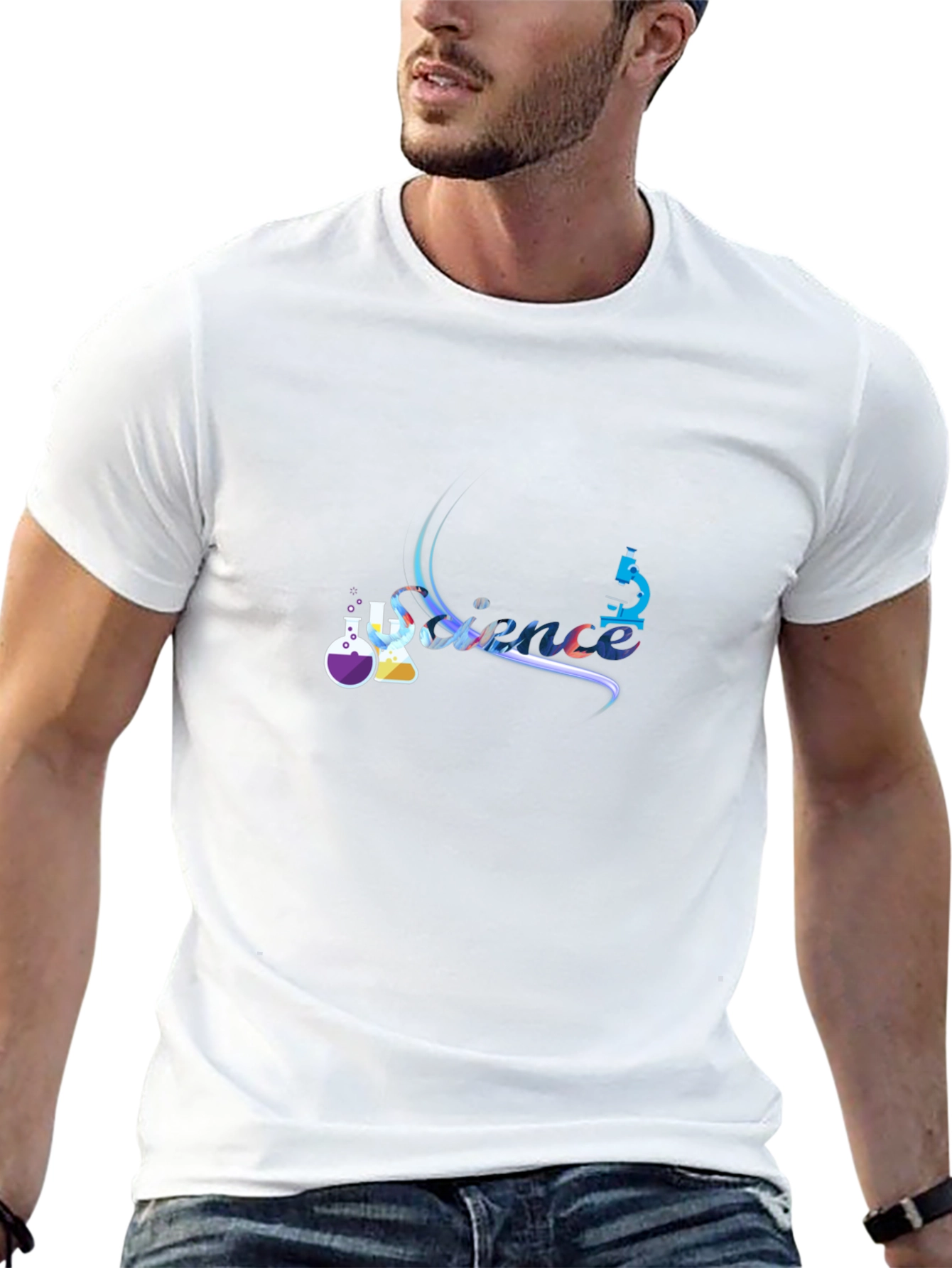 Science Graphic Tee - Black Cotton T-Shirt