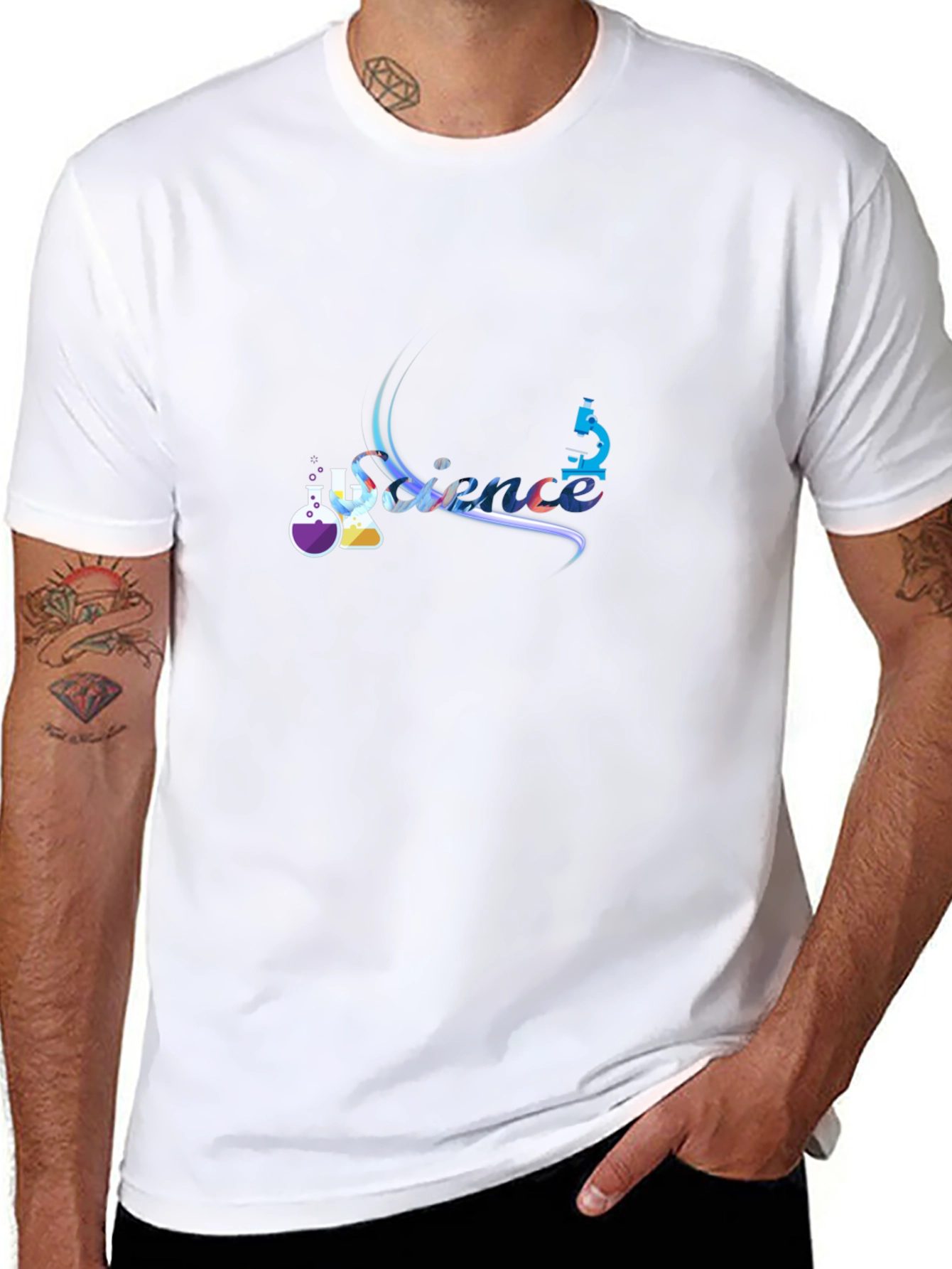Science Graphic Tee - Black Cotton T-Shirt