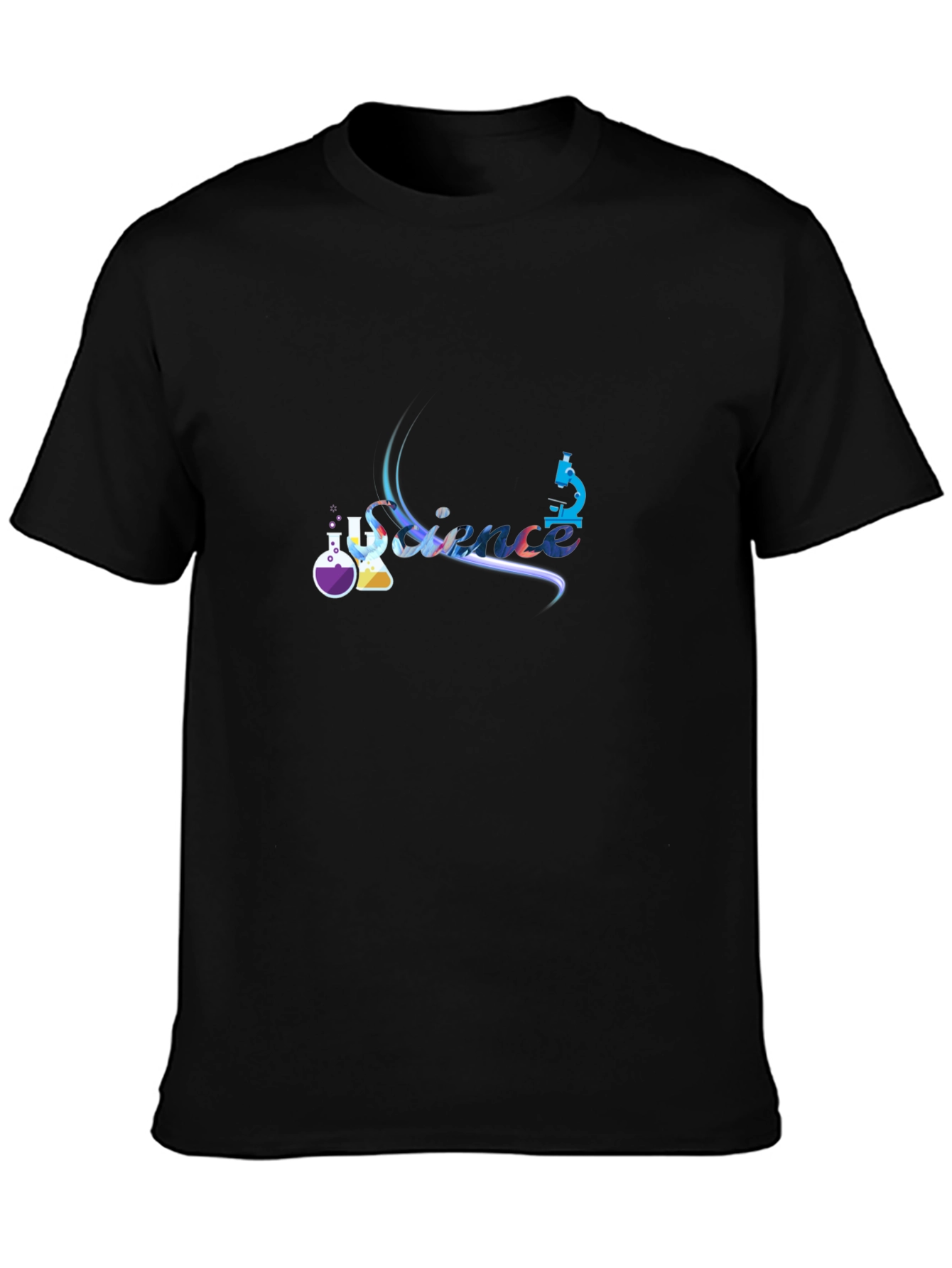Science Graphic Tee - Black Cotton T-Shirt