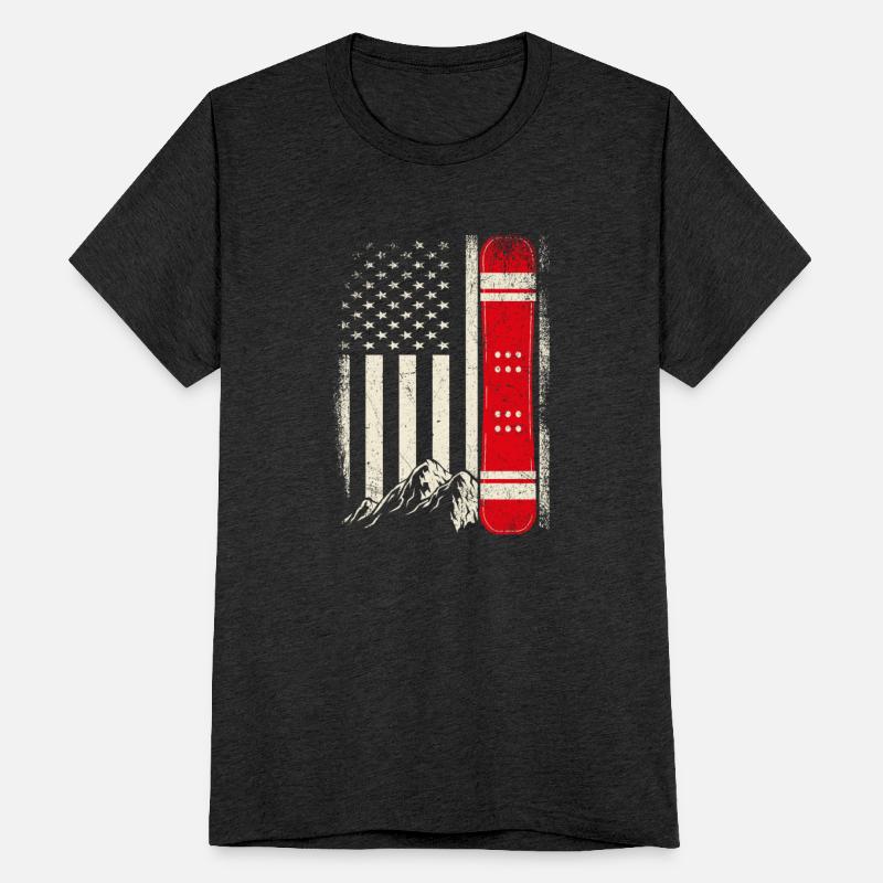 Snowboarding 4th of July Distressed USA Flag