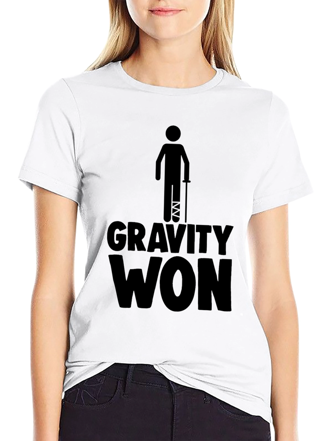 Gravity Won Funny Broken Leg T-Shirt