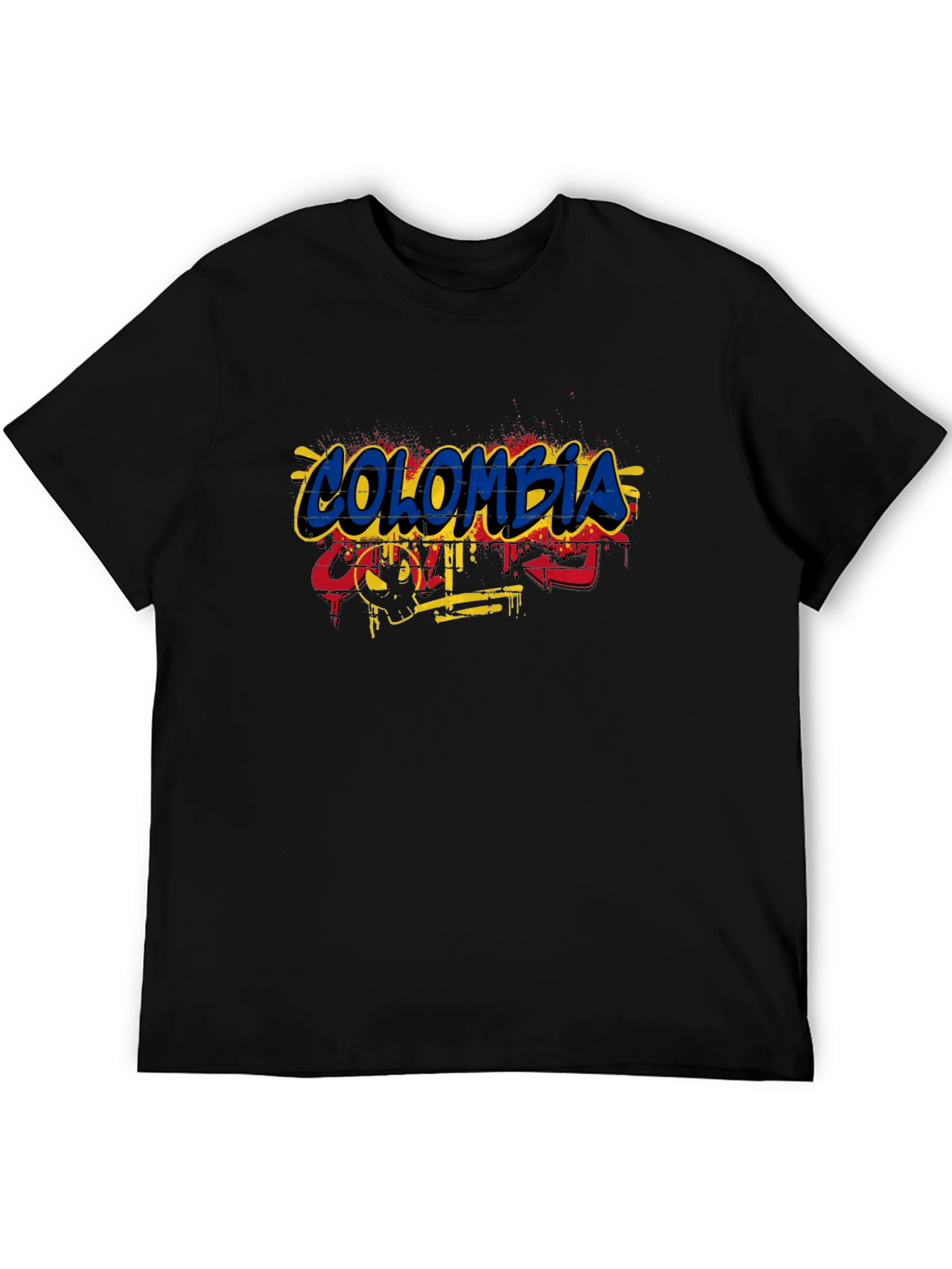 Colombia Flag Graffiti Style Mens T-Shirt