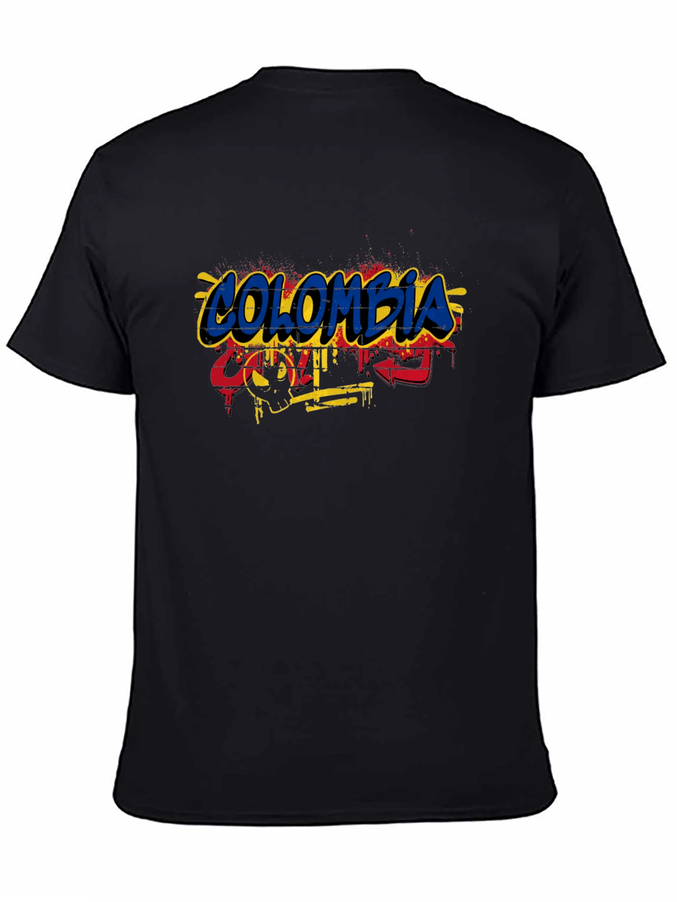 Colombia Flag Graffiti Style Mens T-Shirt