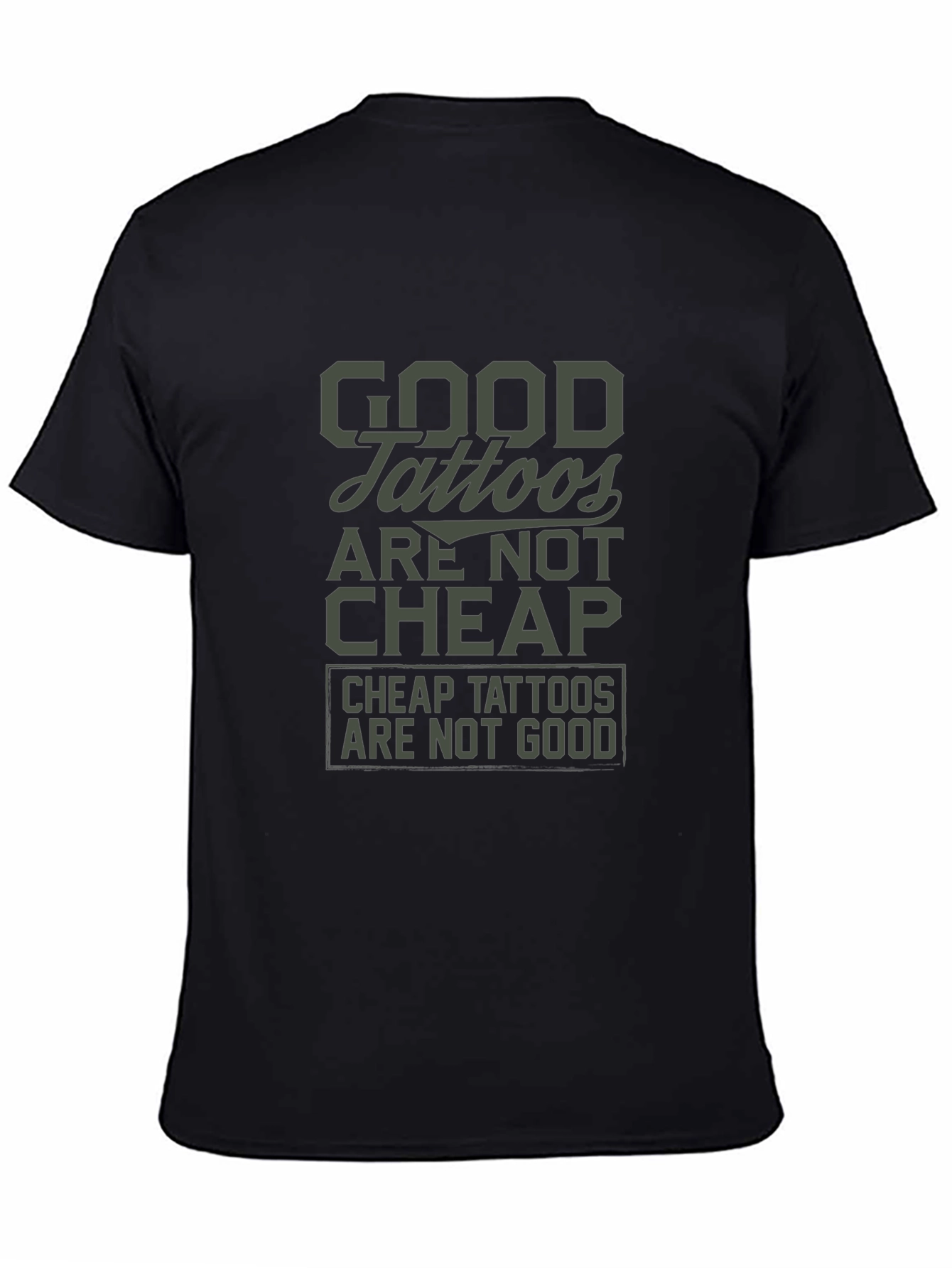 Good Tattoos Tee - Black Crew Neck Graphic T-Shirt