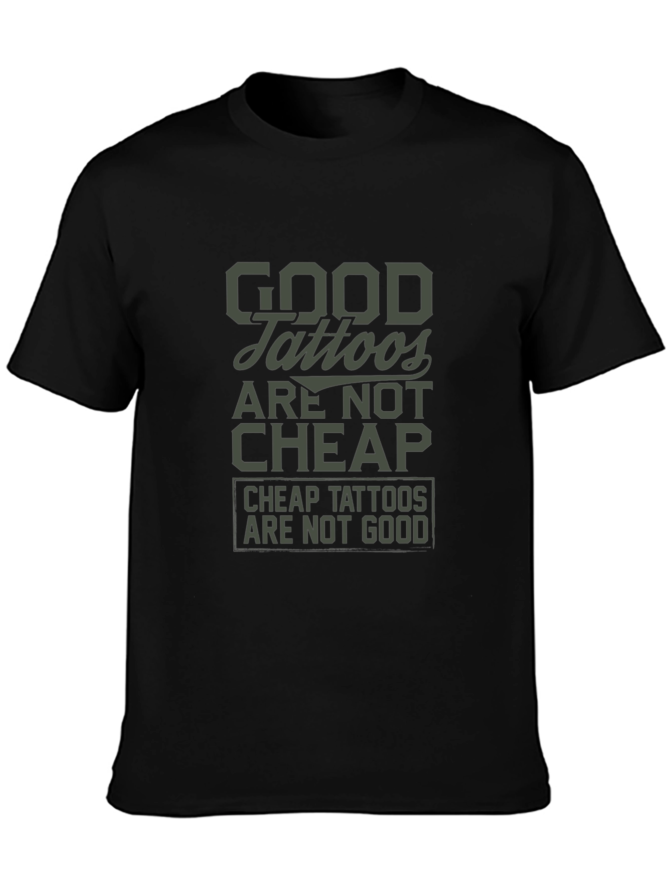 Good Tattoos Tee - Black Crew Neck Graphic T-Shirt