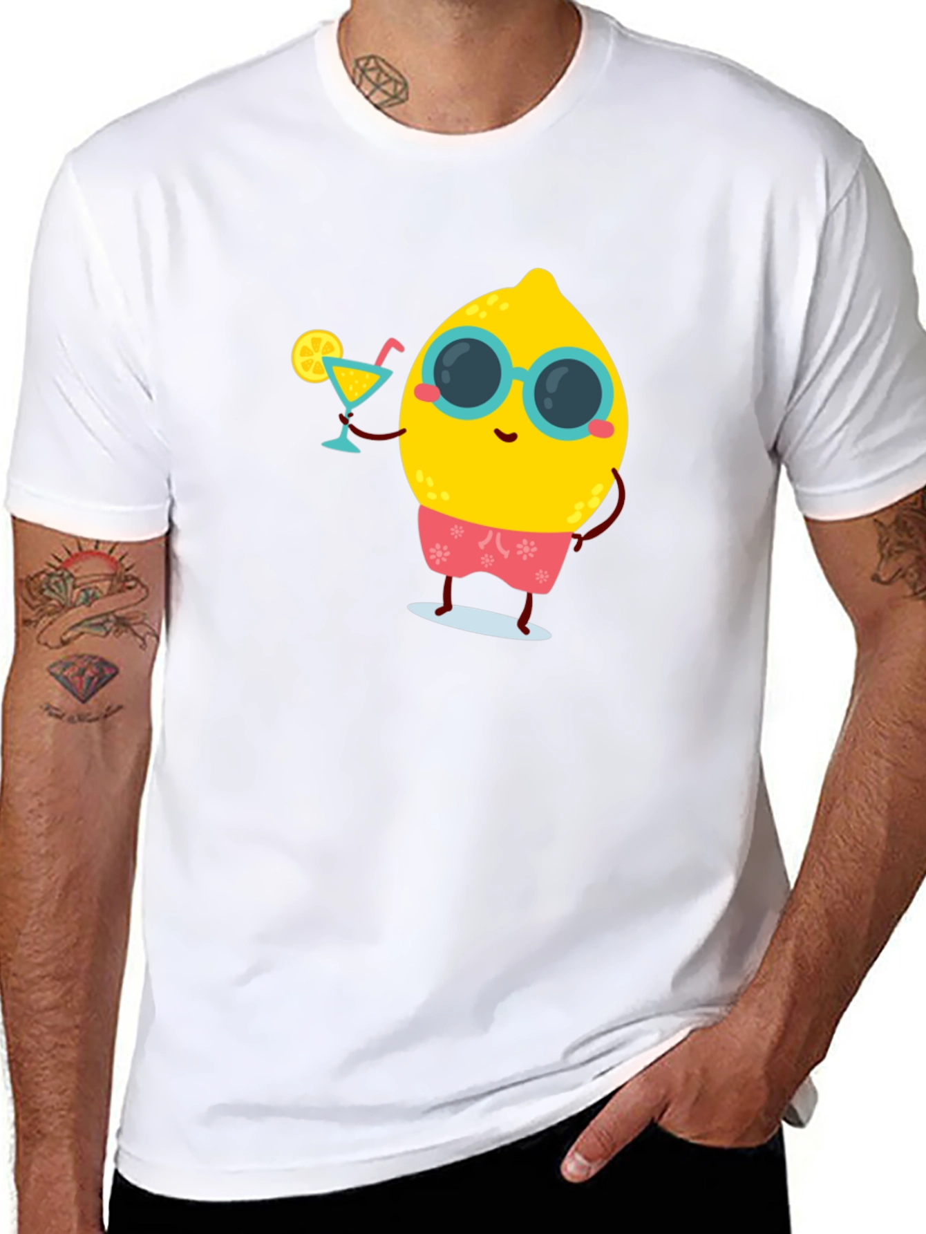 Cool Lemon Summer T-Shirt - Black Cotton Tee