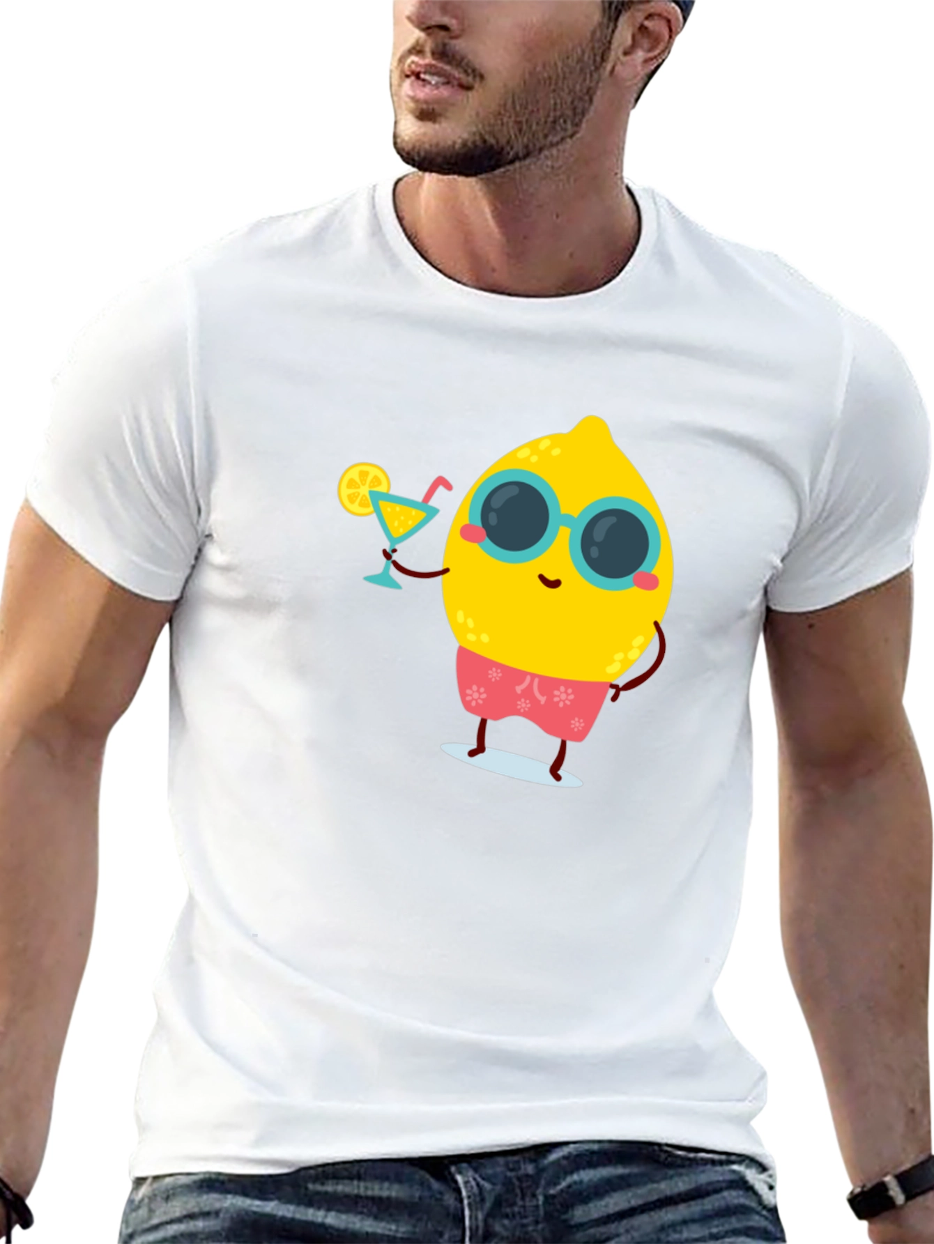 Cool Lemon Summer T-Shirt - Black Cotton Tee