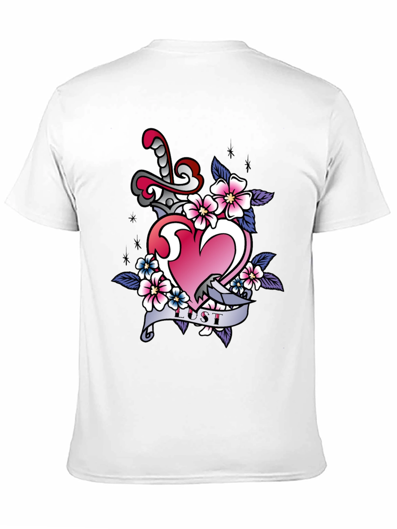 Heart Dagger Lust Graphic T-Shirt