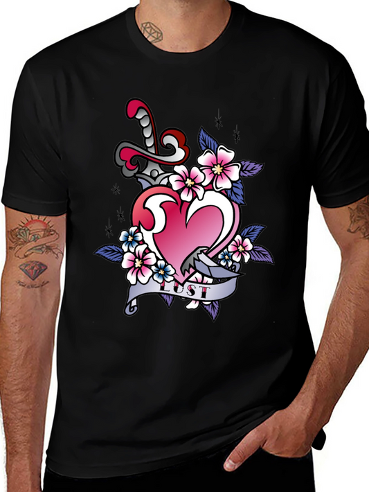 Heart Dagger Lust Graphic T-Shirt