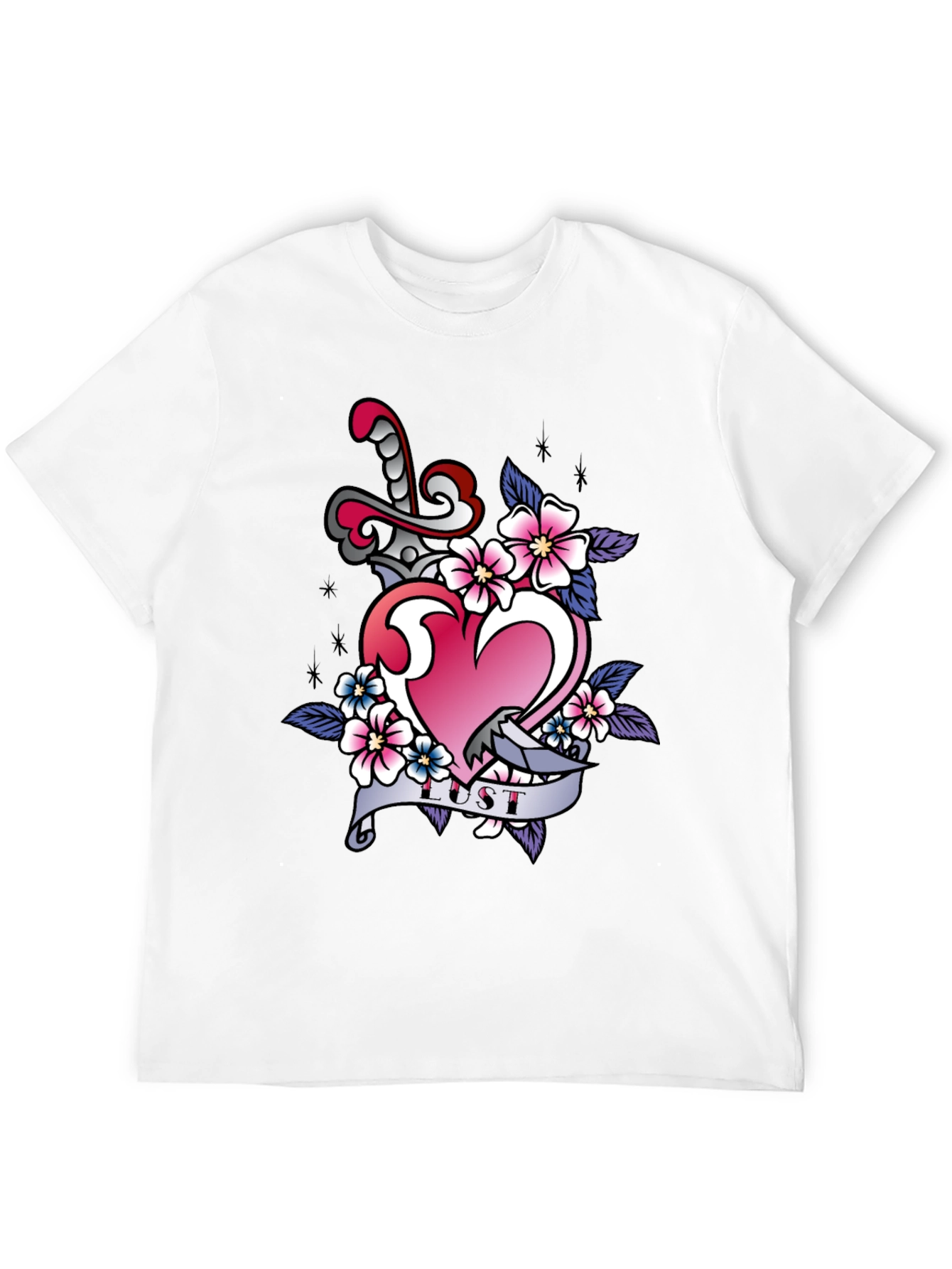 Heart Dagger Lust Graphic T-Shirt