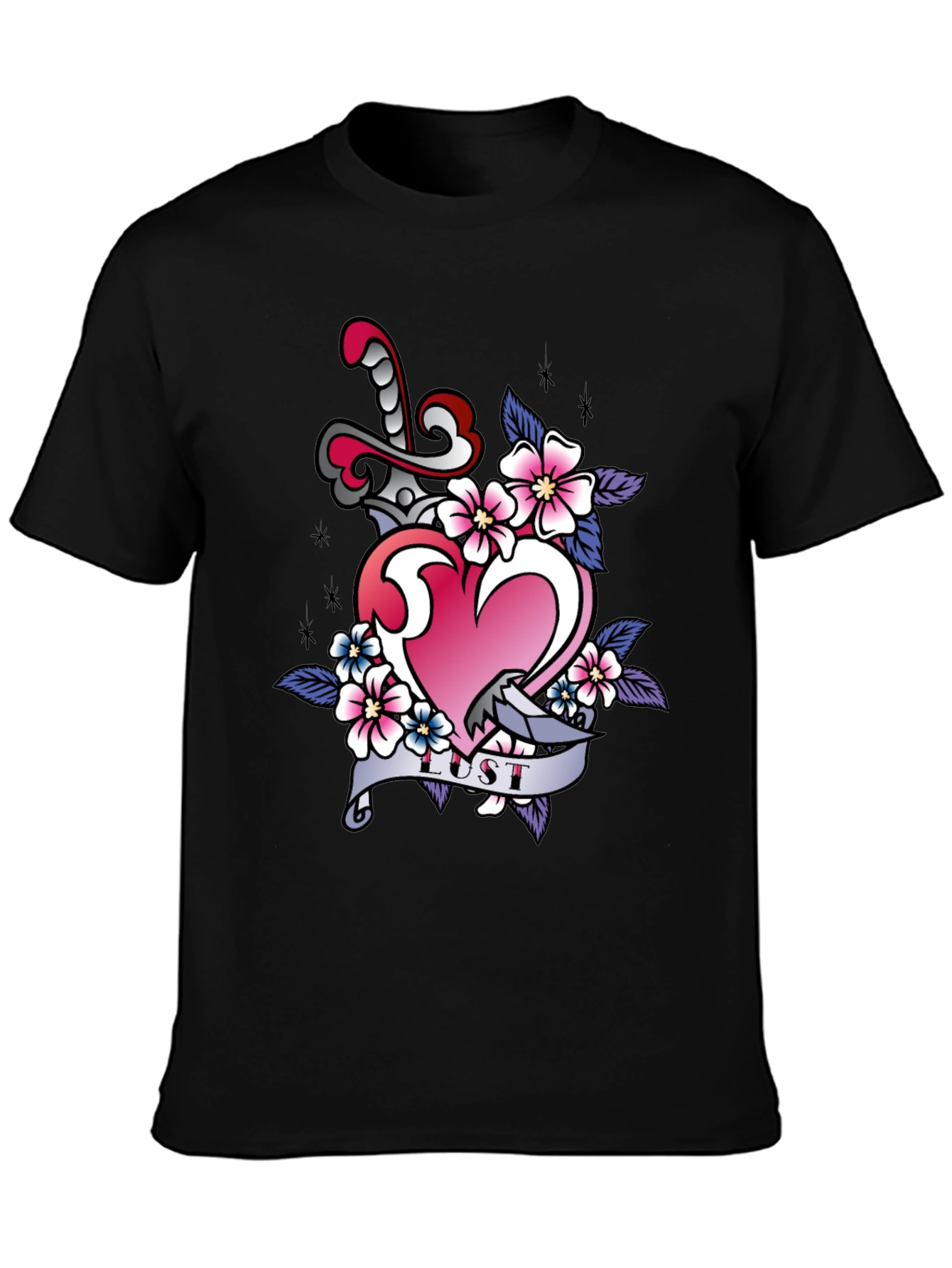 Heart Dagger Lust Graphic T-Shirt