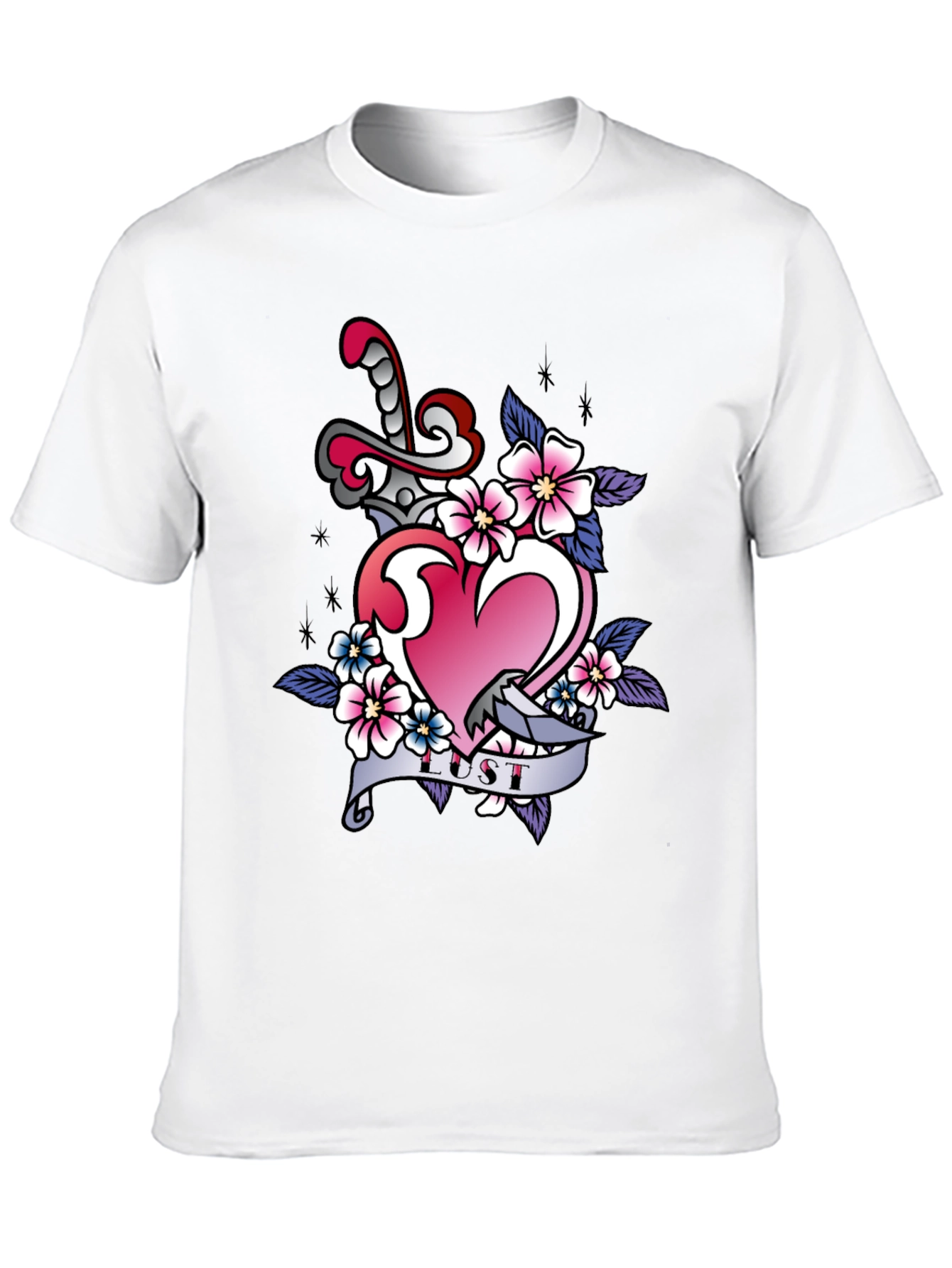 Heart Dagger Lust Graphic T-Shirt