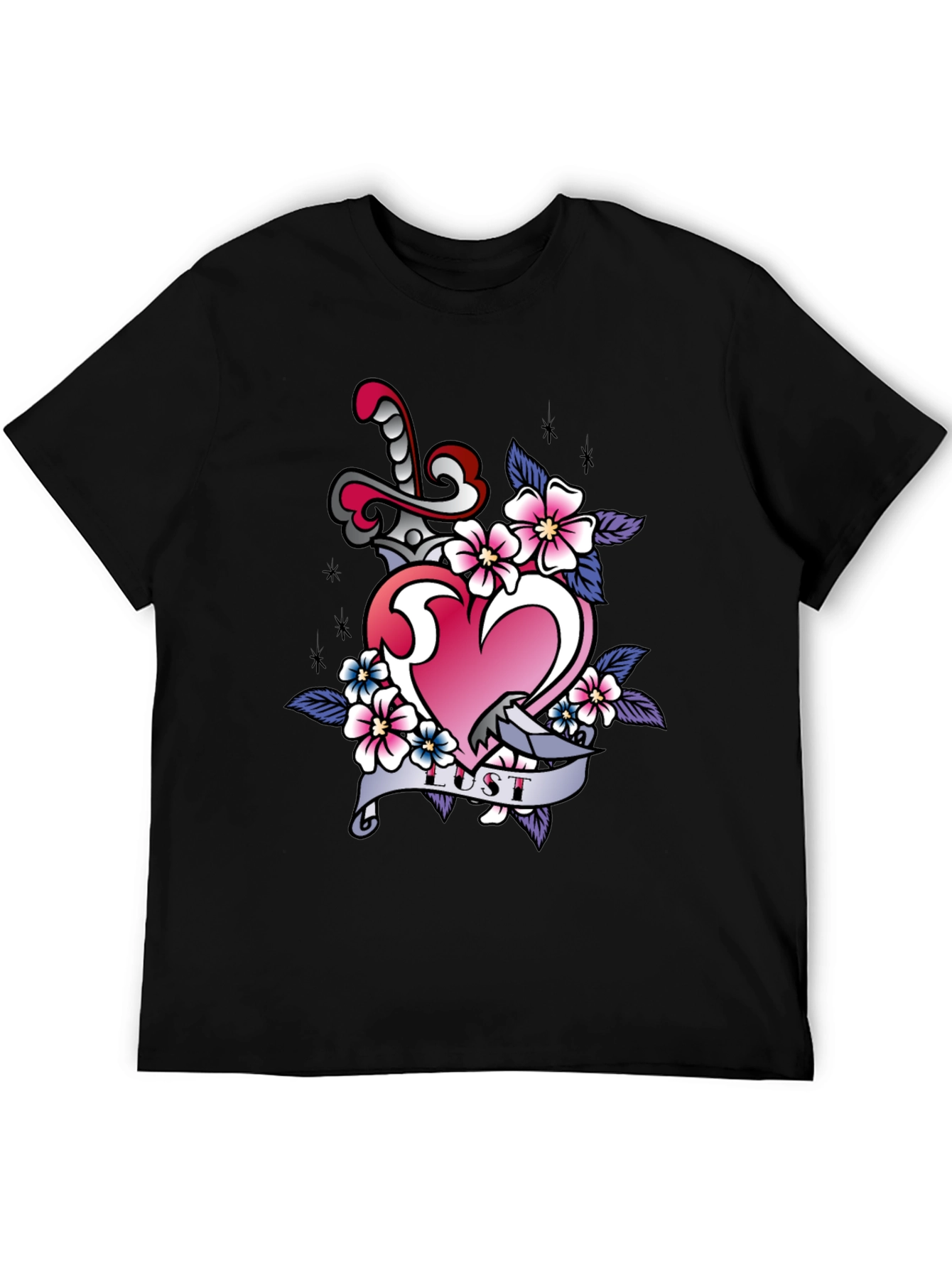 Heart Dagger Lust Graphic T-Shirt