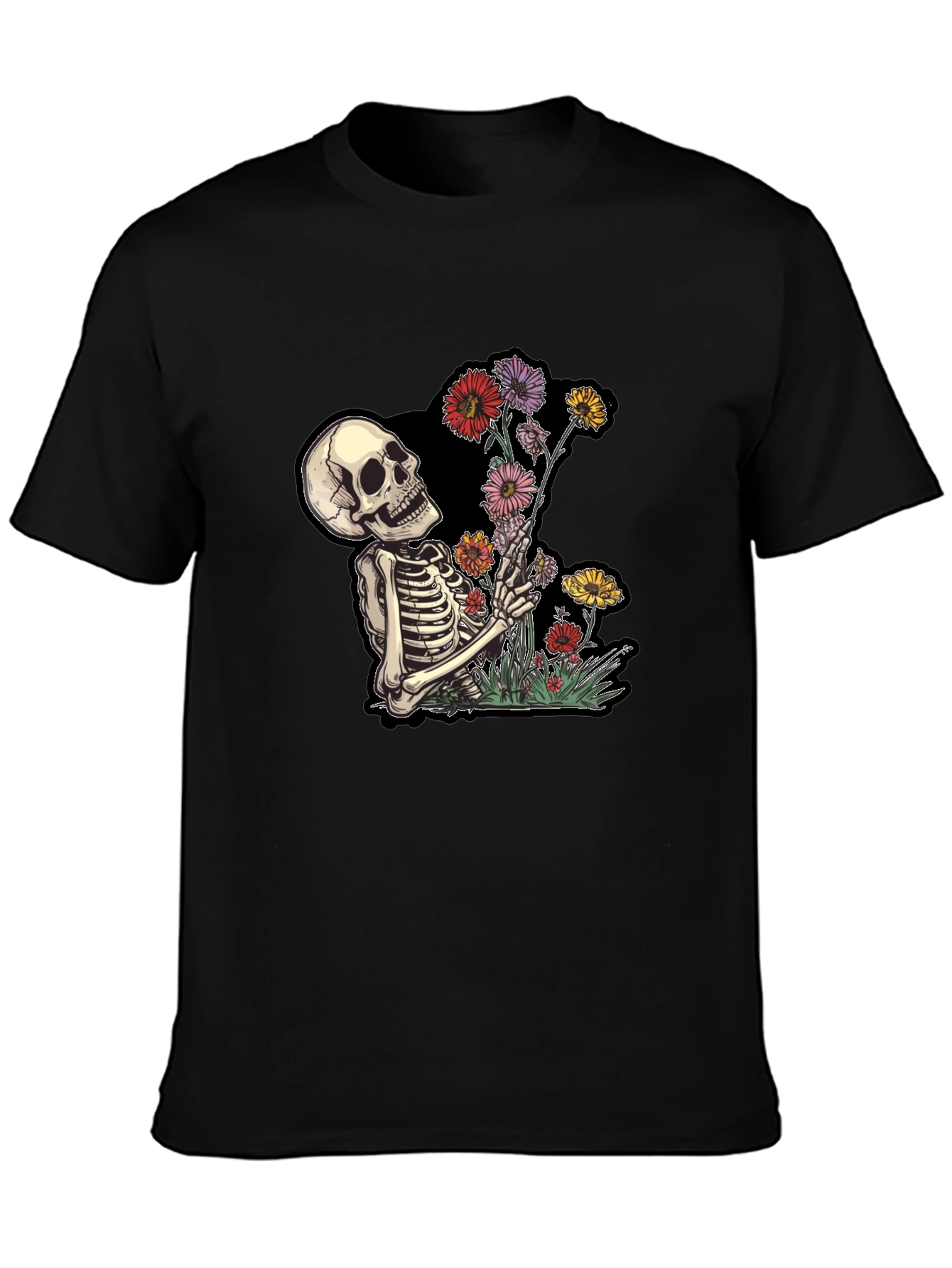 Skeleton Flower Graphic Tee