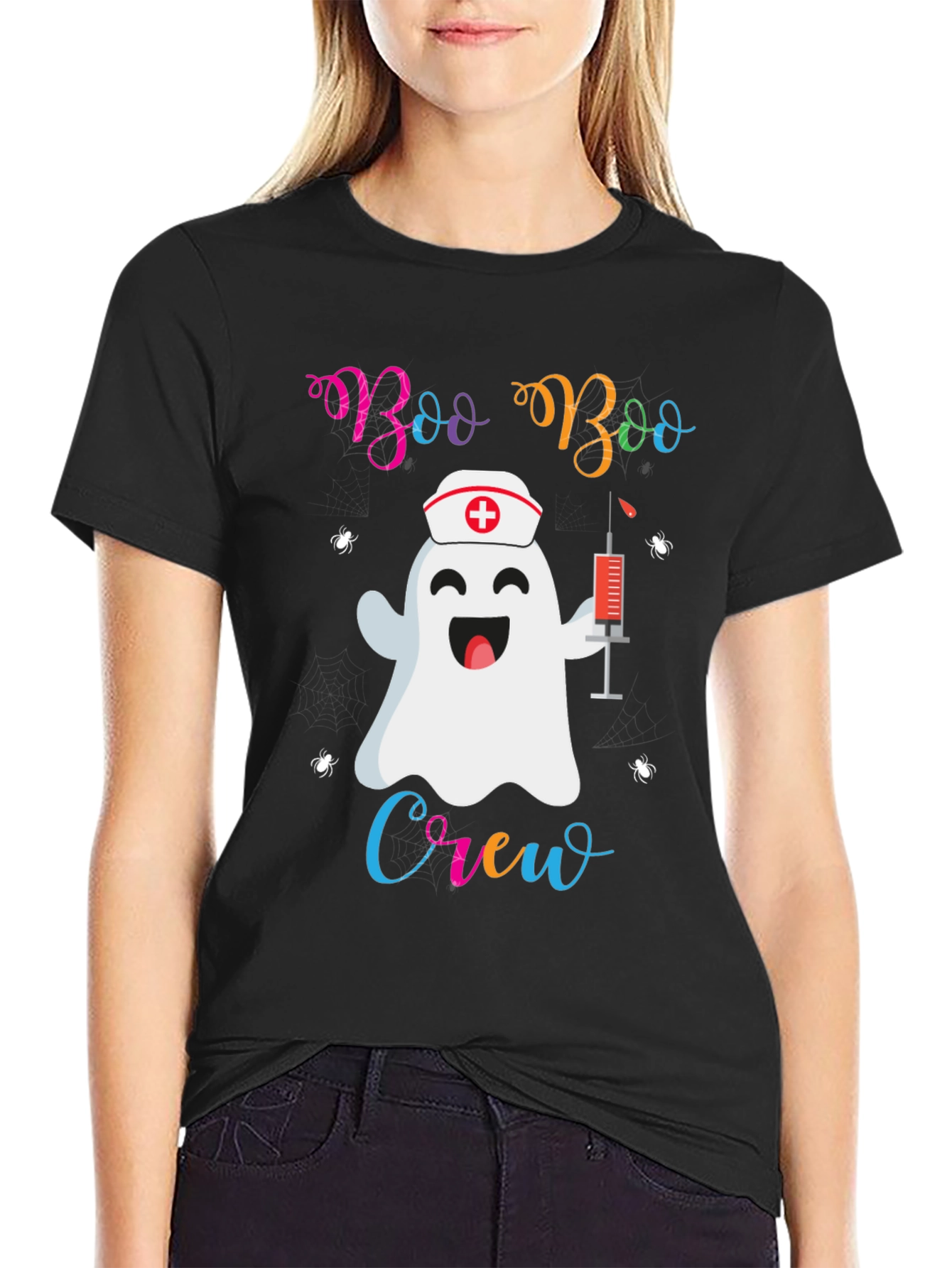 Boo Boo Crew Nurse Ghost Halloween T-Shirt