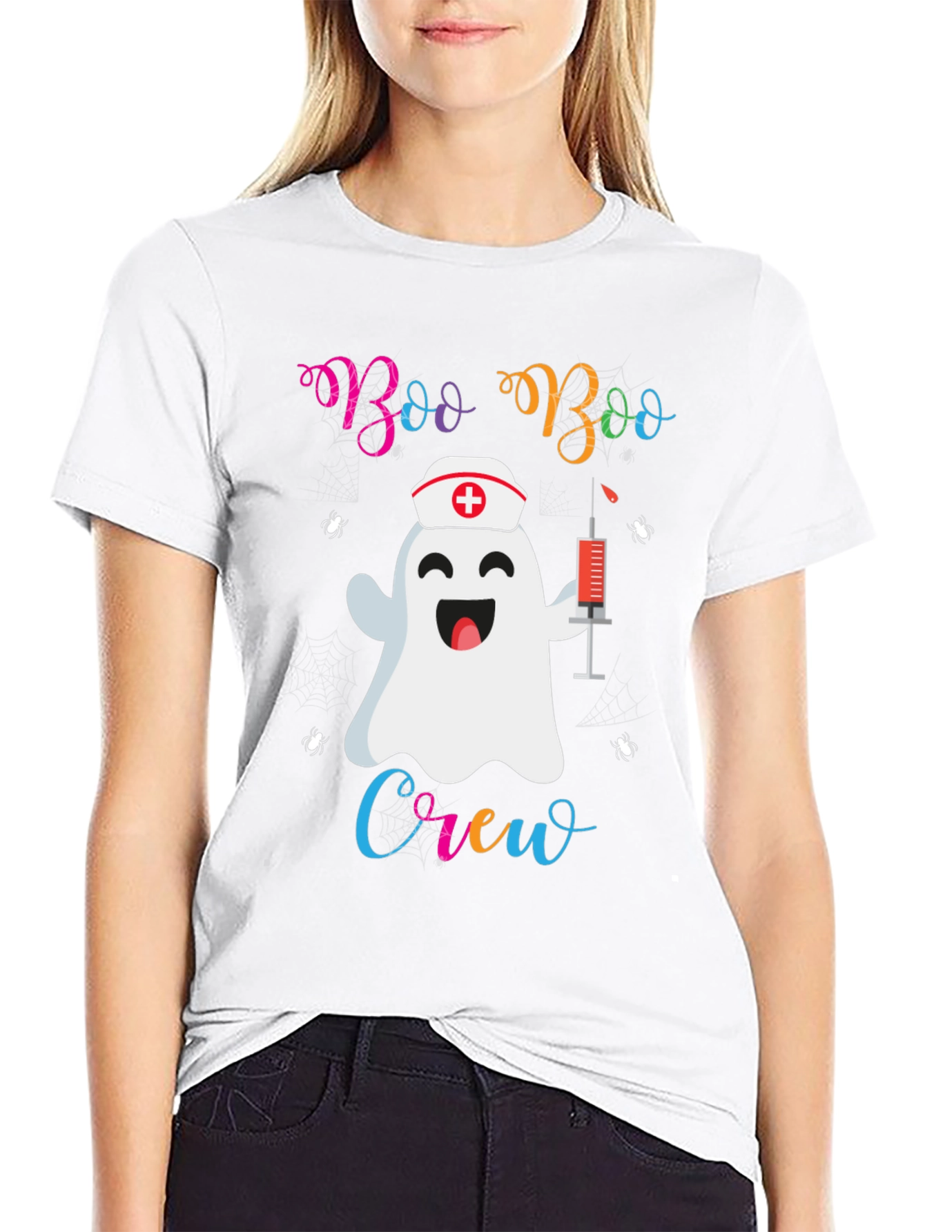 Boo Boo Crew Nurse Ghost Halloween T-Shirt