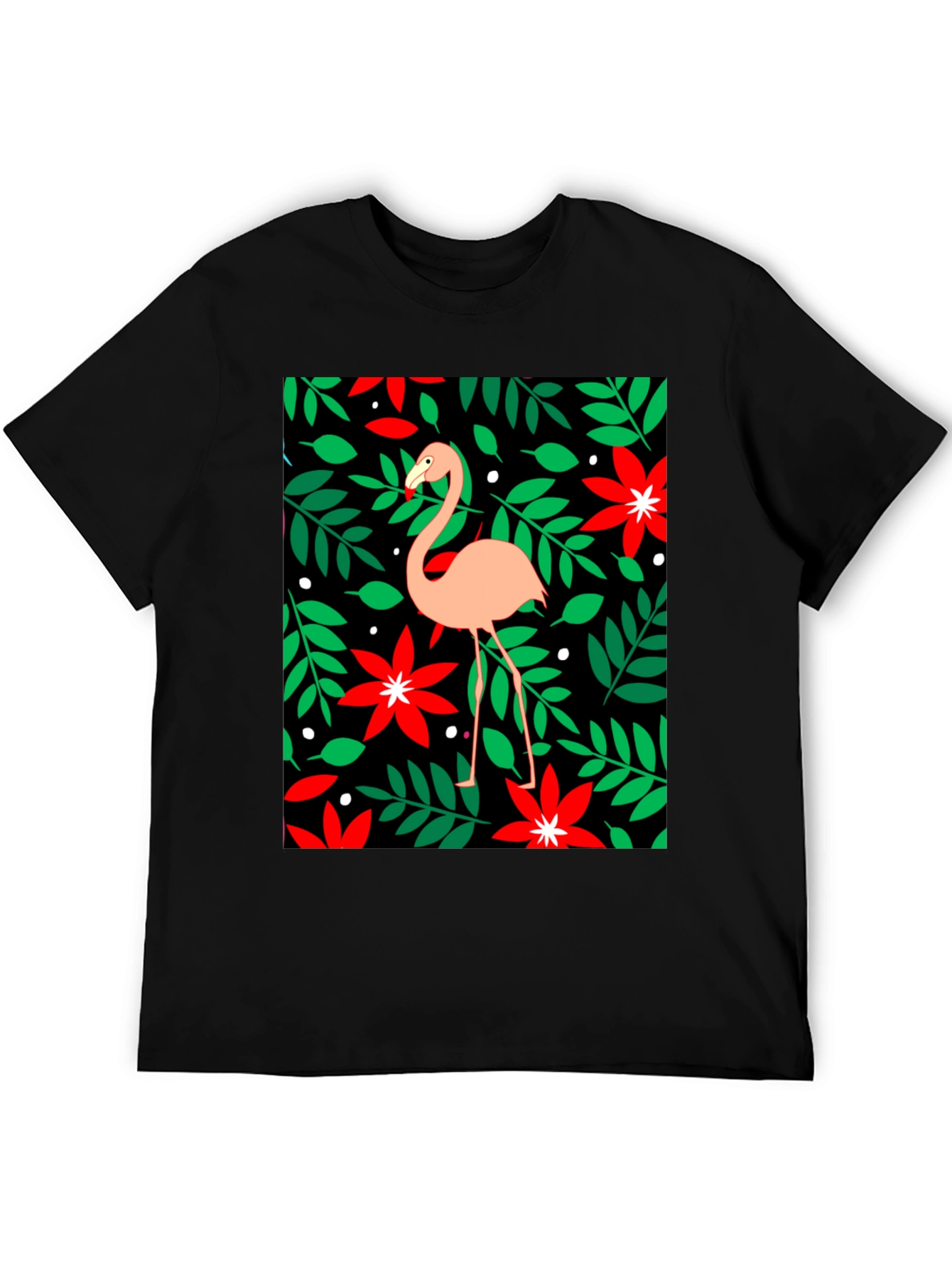 Flamingo Floral Graphic Tee - Tropical Style