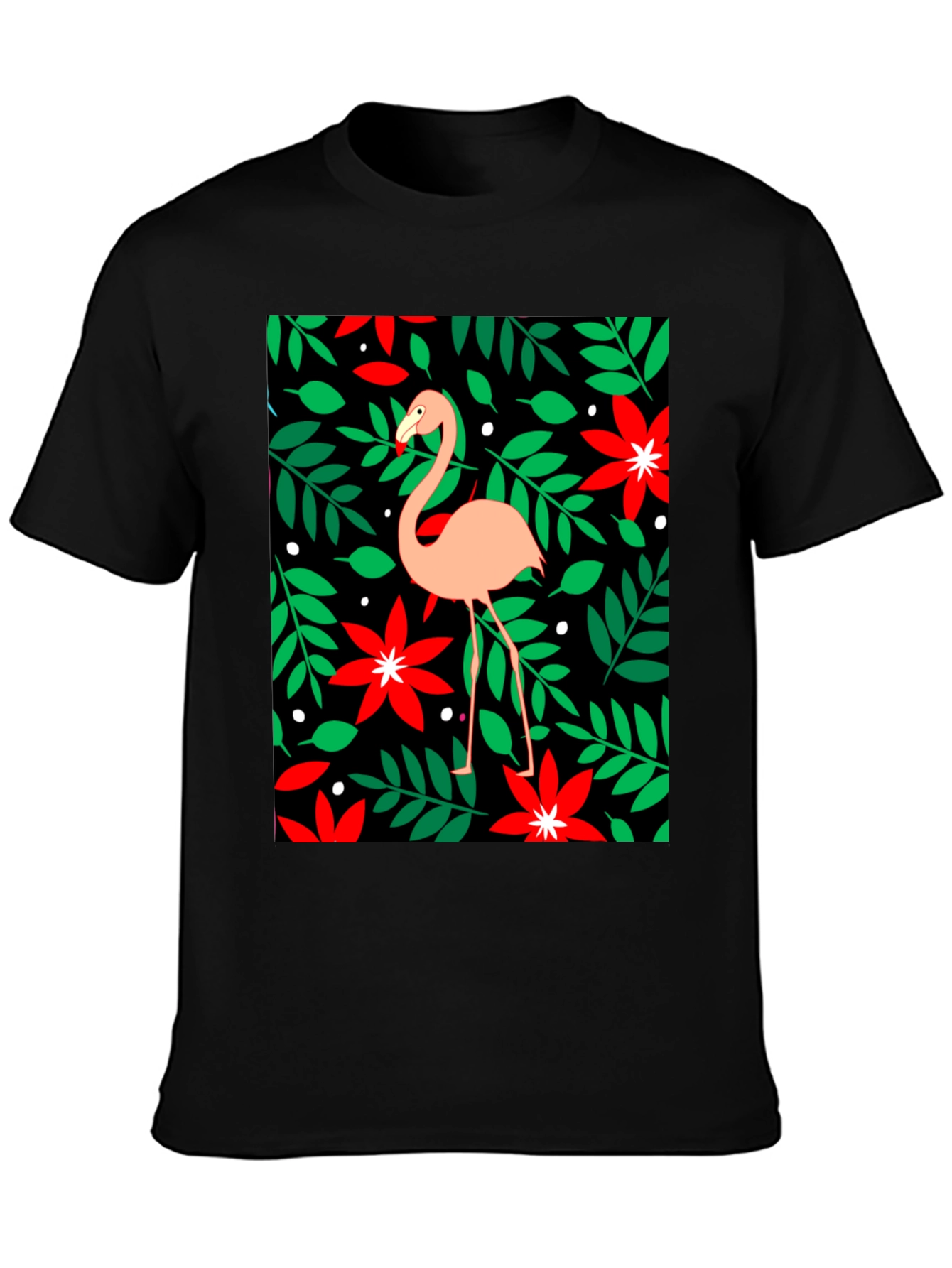 Flamingo Floral Graphic Tee - Tropical Style