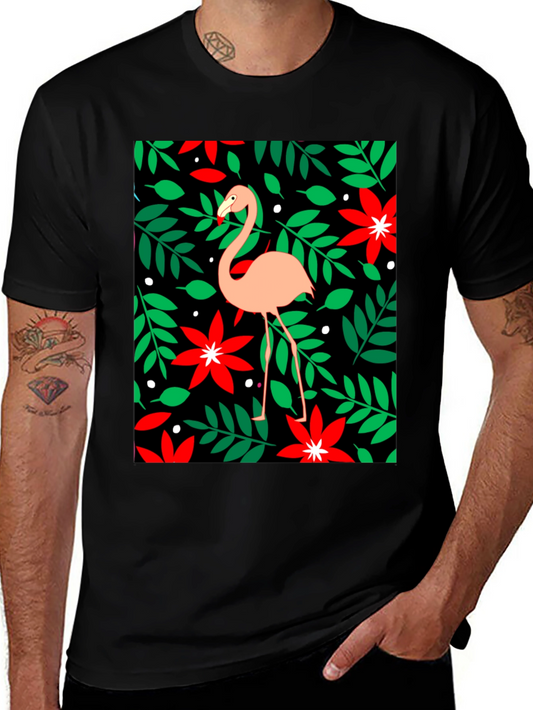 Flamingo Floral Graphic Tee - Tropical Style