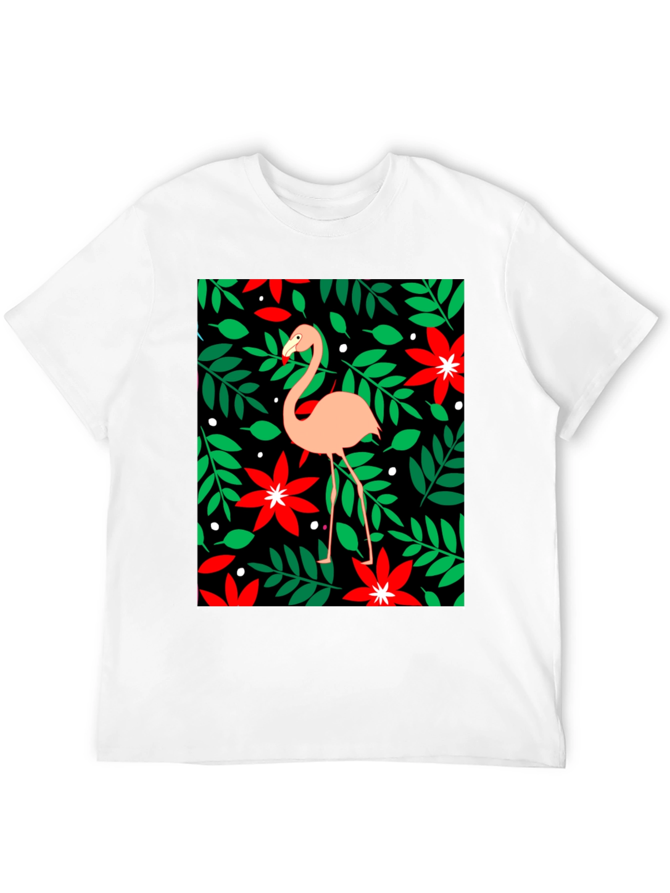 Flamingo Floral Graphic Tee - Tropical Style