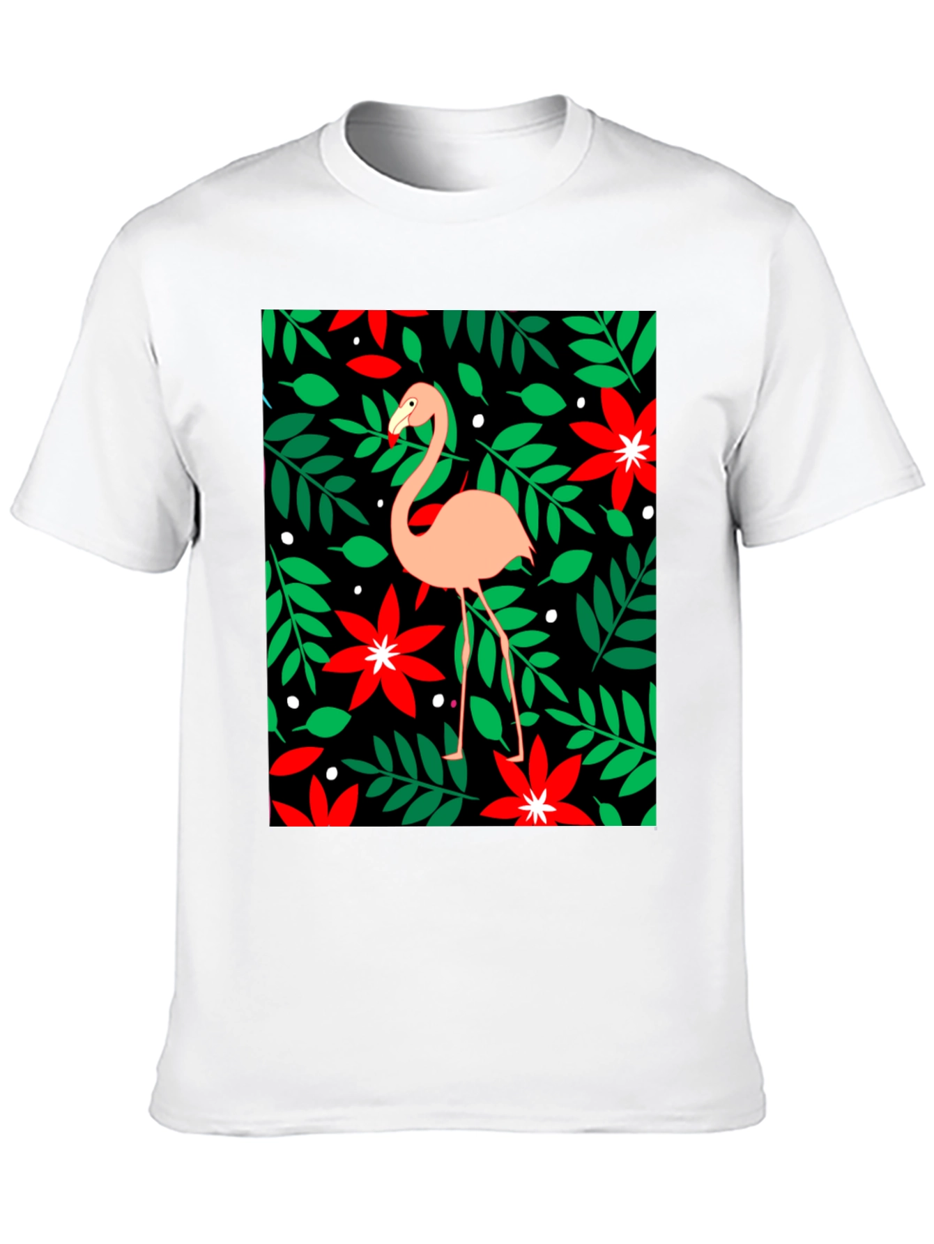 Flamingo Floral Graphic Tee - Tropical Style