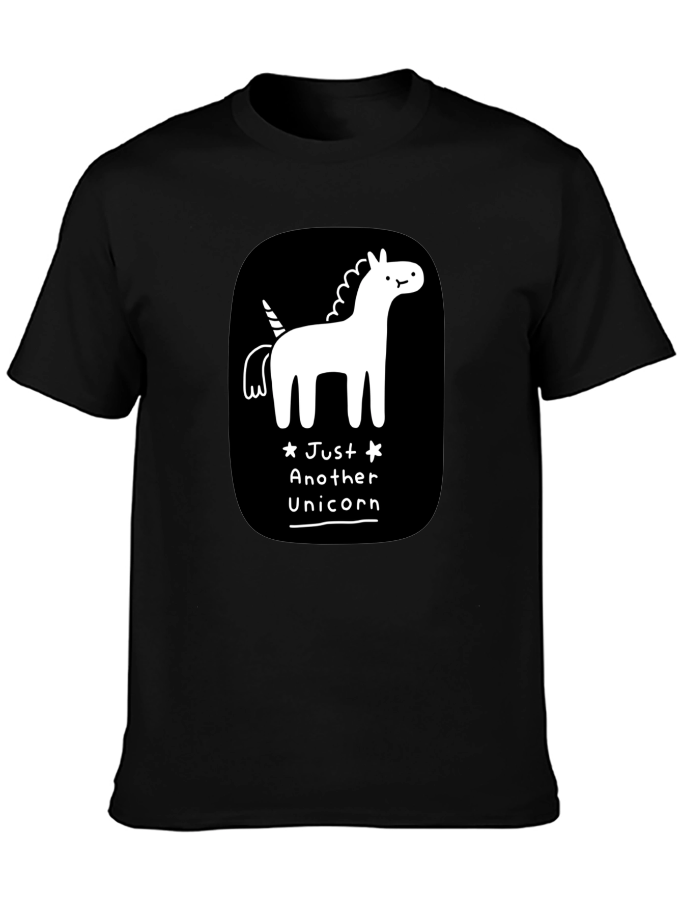 Just Another Unicorn Black Graphic T-Shirt