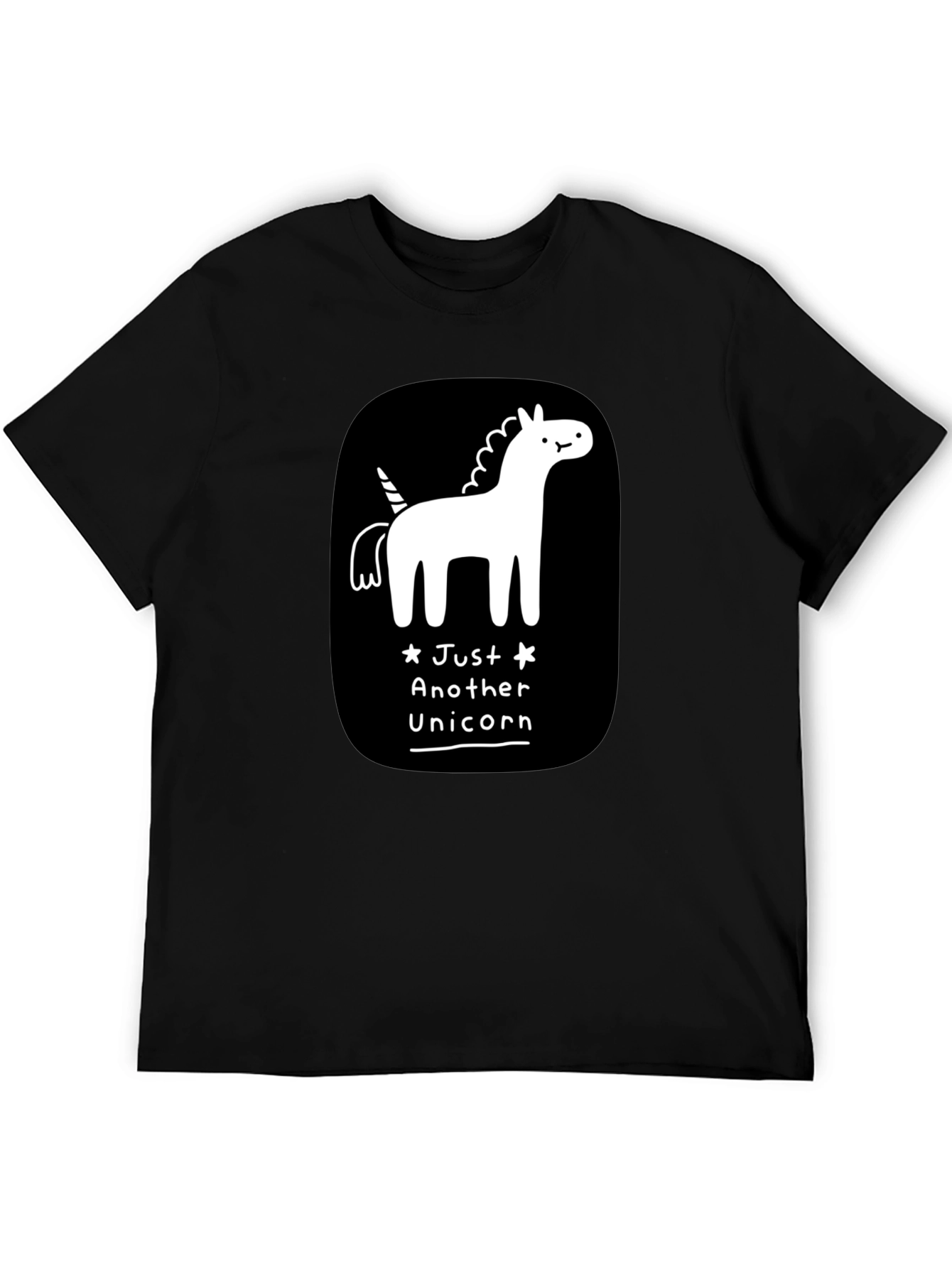 Just Another Unicorn Black Graphic T-Shirt