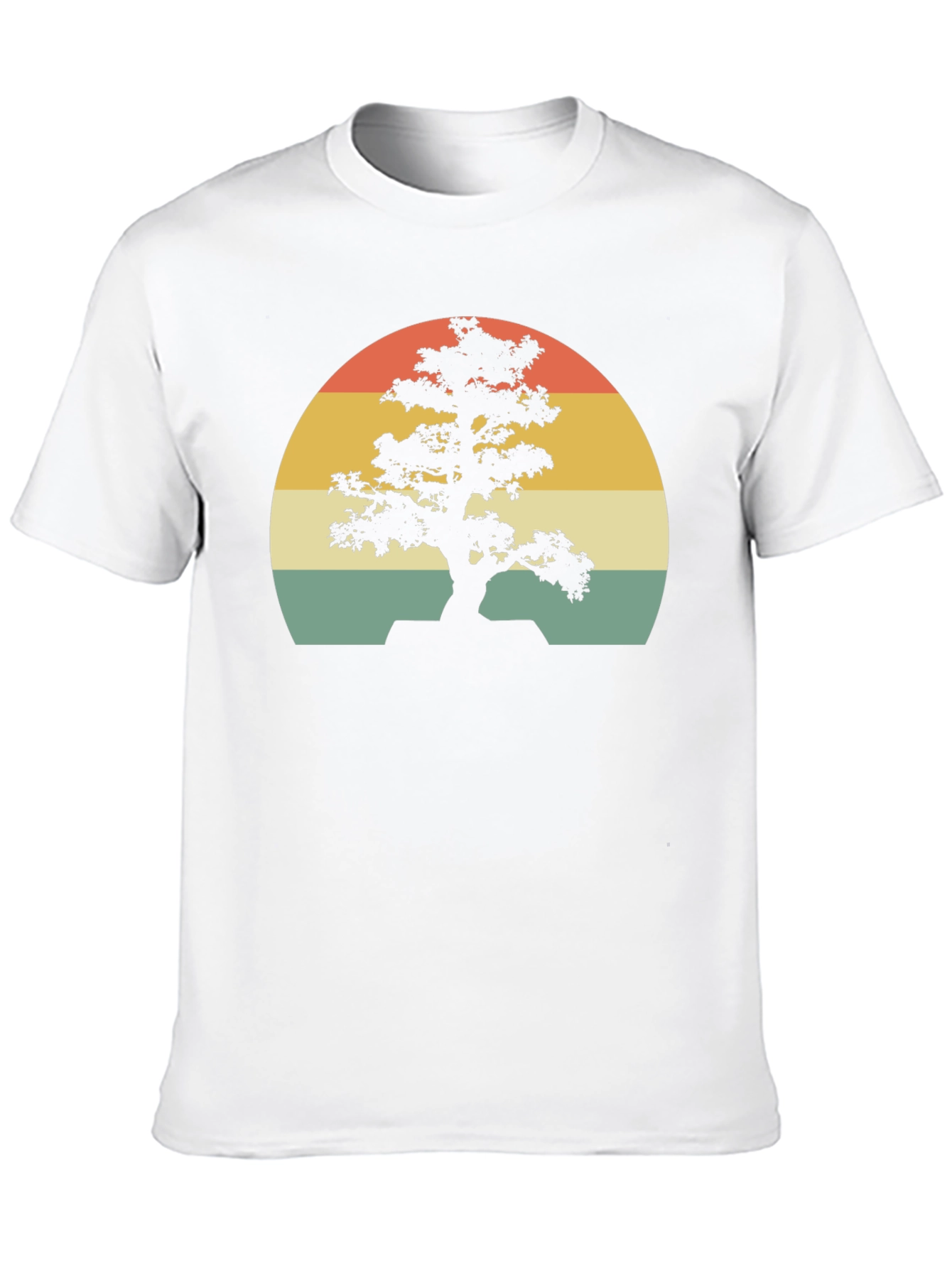 Bonsai Tree Sunset Graphic Tee - Retro Style Shirt