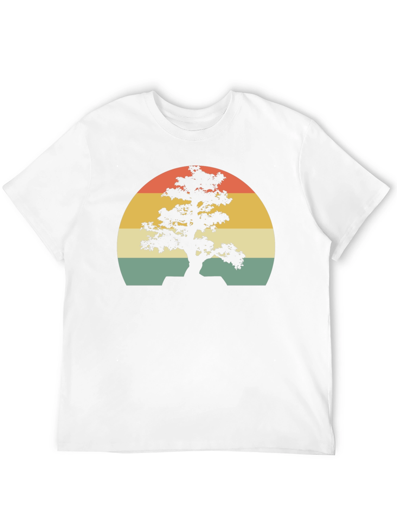 Bonsai Tree Sunset Graphic Tee - Retro Style Shirt