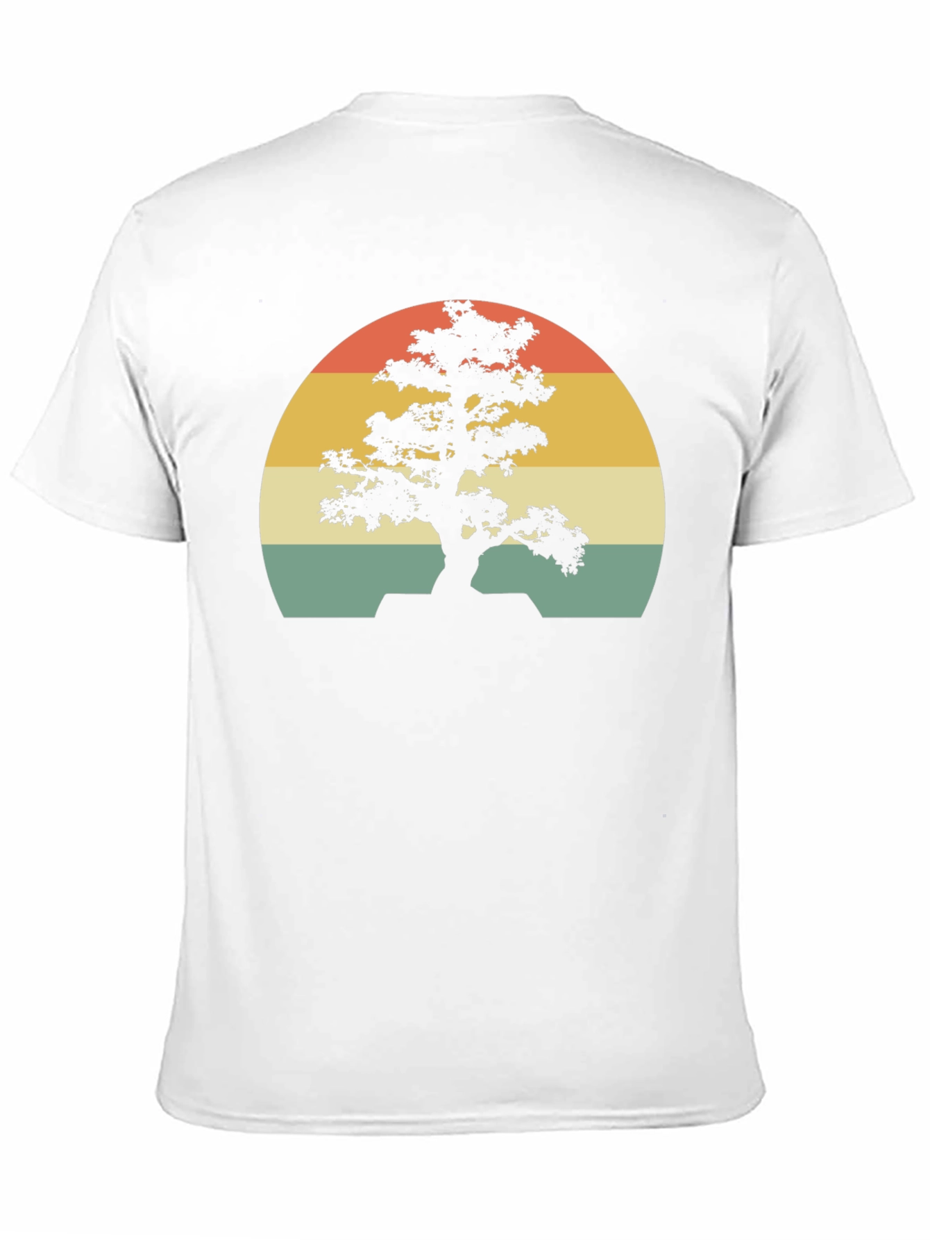 Bonsai Tree Sunset Graphic Tee - Retro Style Shirt