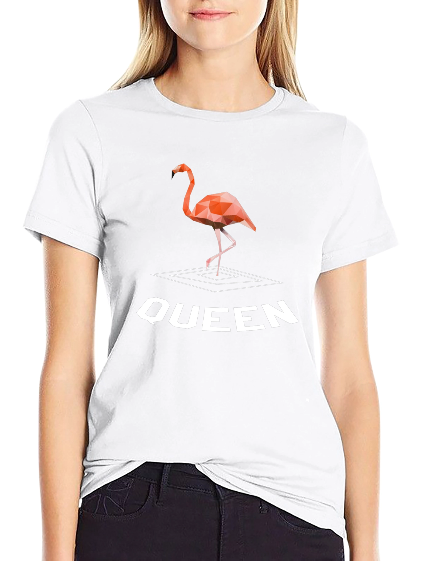 Geometric Flamingo Queen T-Shirt