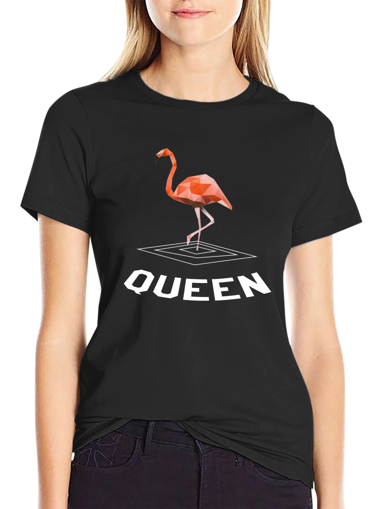 Geometric Flamingo Queen T-Shirt