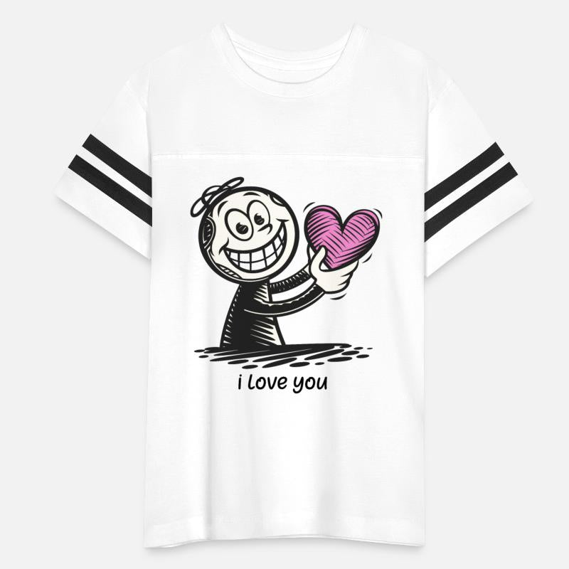 Stick Figure with Heart I LOVE YOU