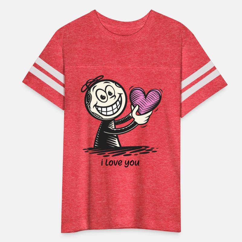 Stick Figure with Heart I LOVE YOU