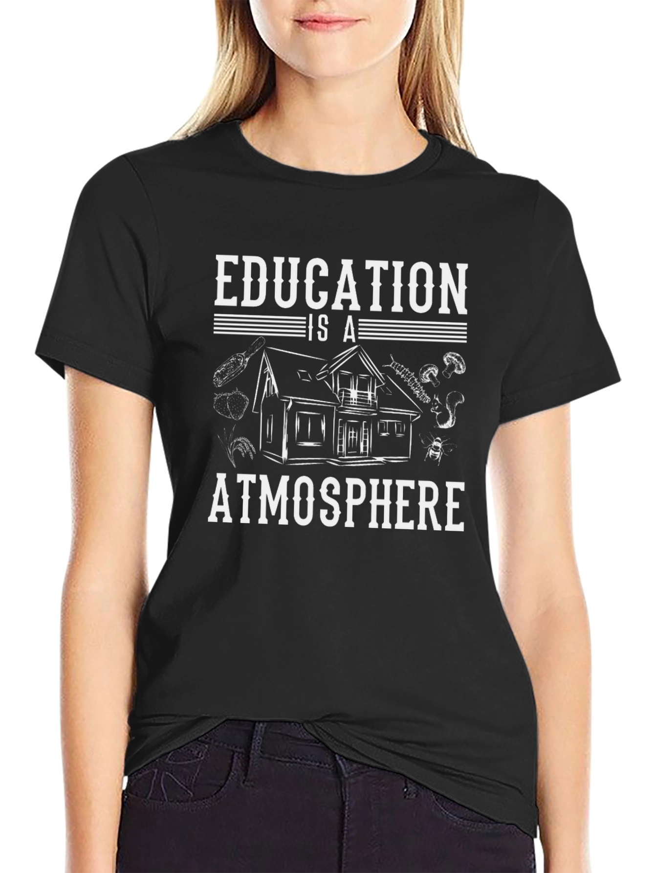 Education is Atmosphere Black T-Shirt