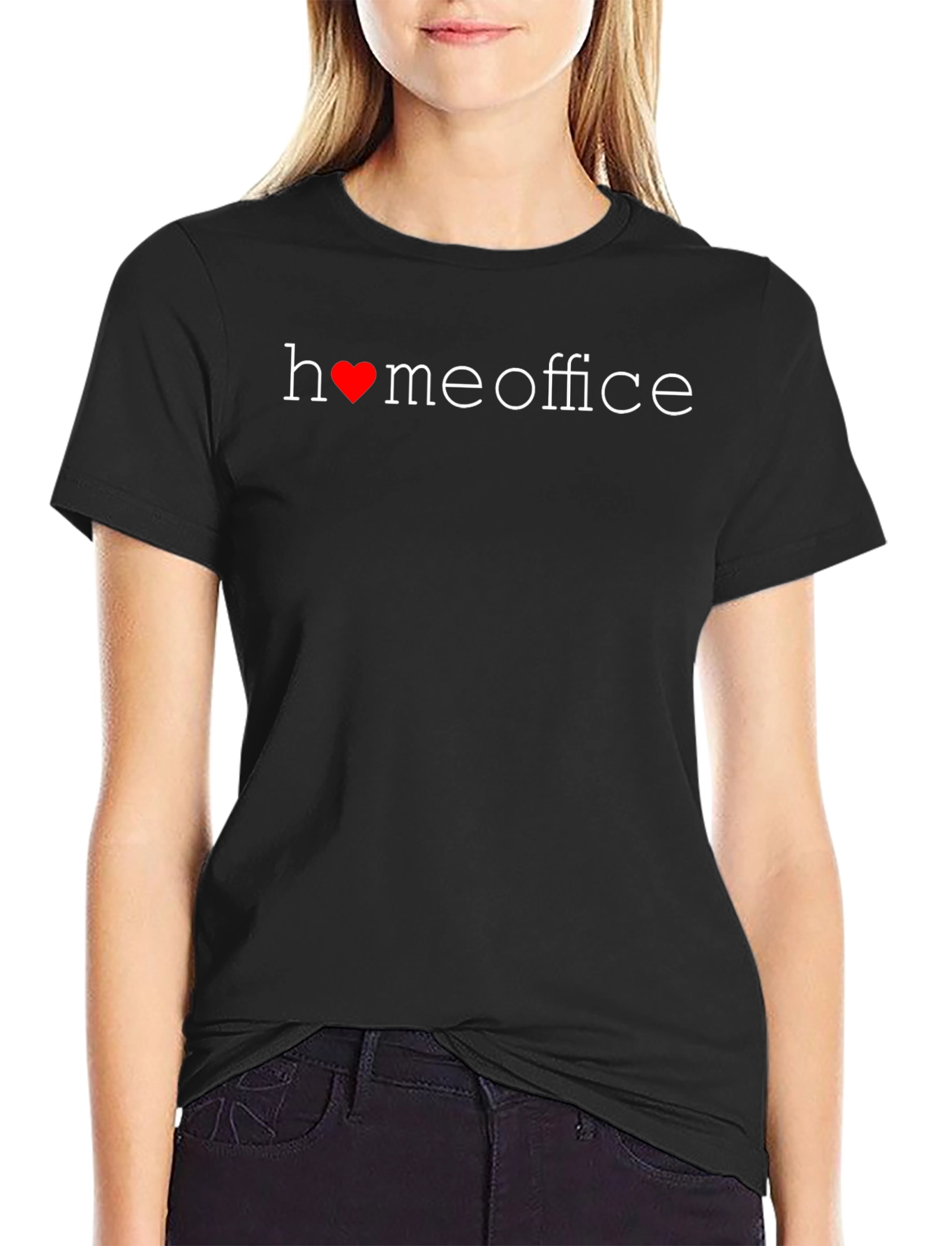 Home Office Heart T-Shirt - Black