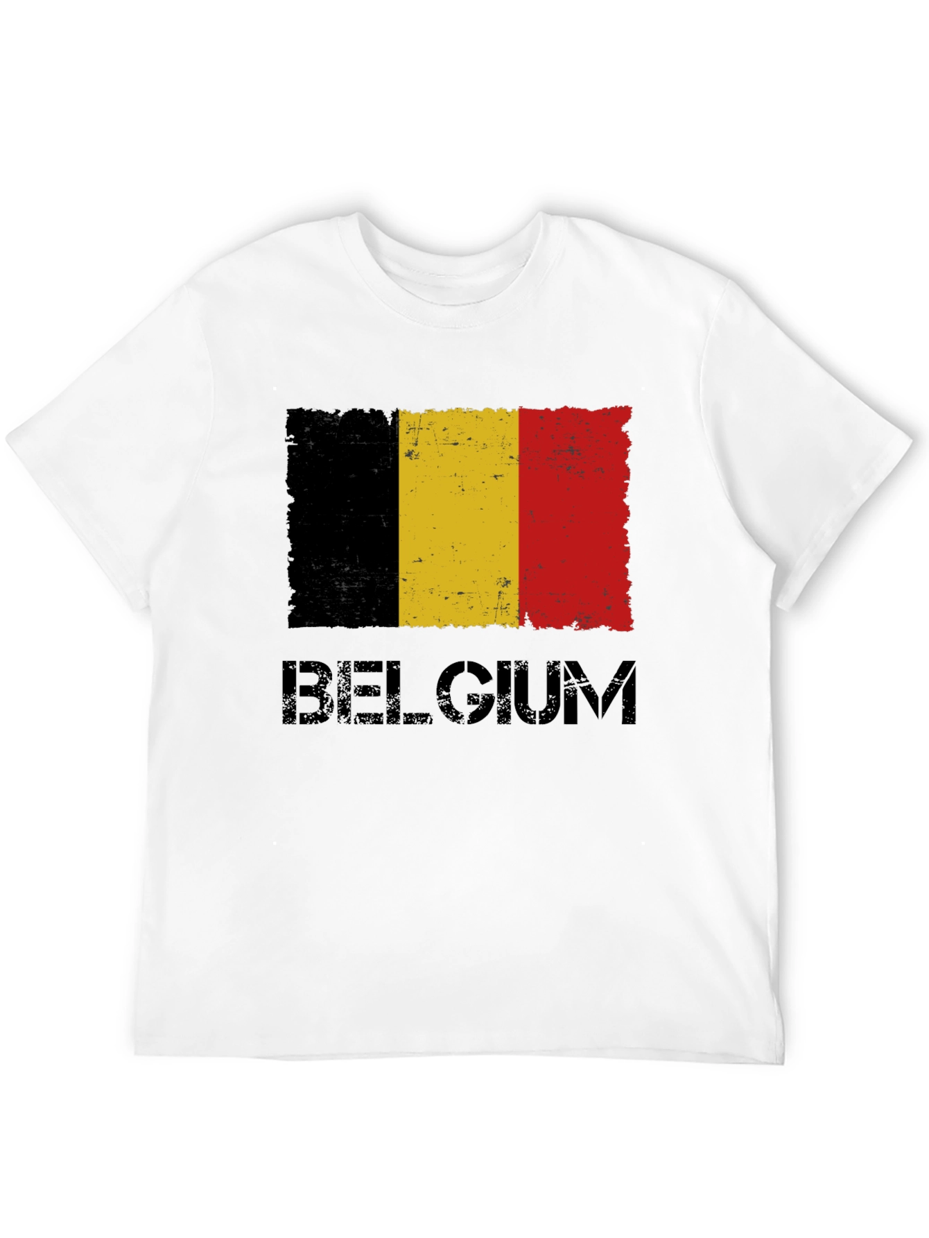Belgium Flag Graphic T-Shirt - Distressed Design