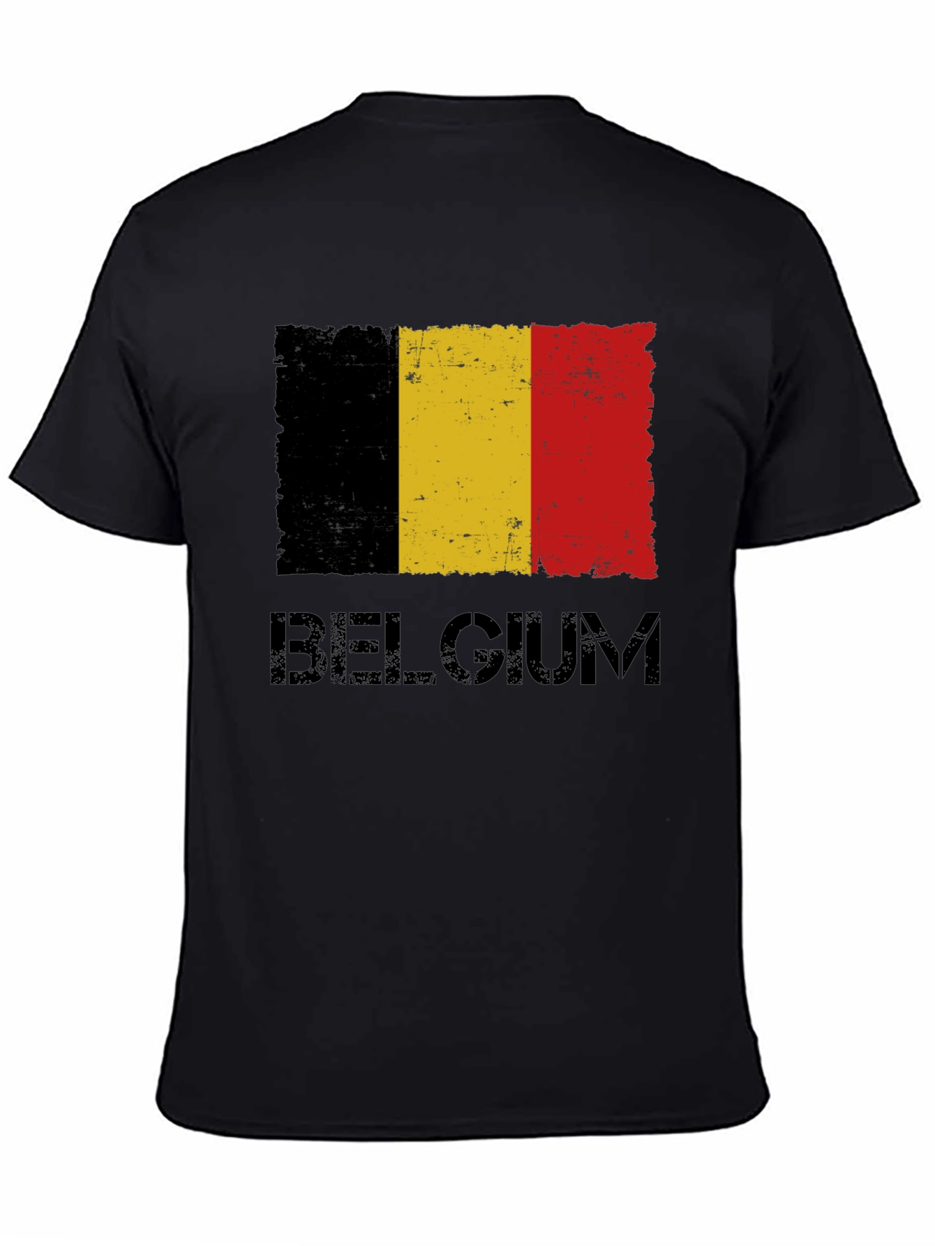Belgium Flag Graphic T-Shirt - Distressed Design