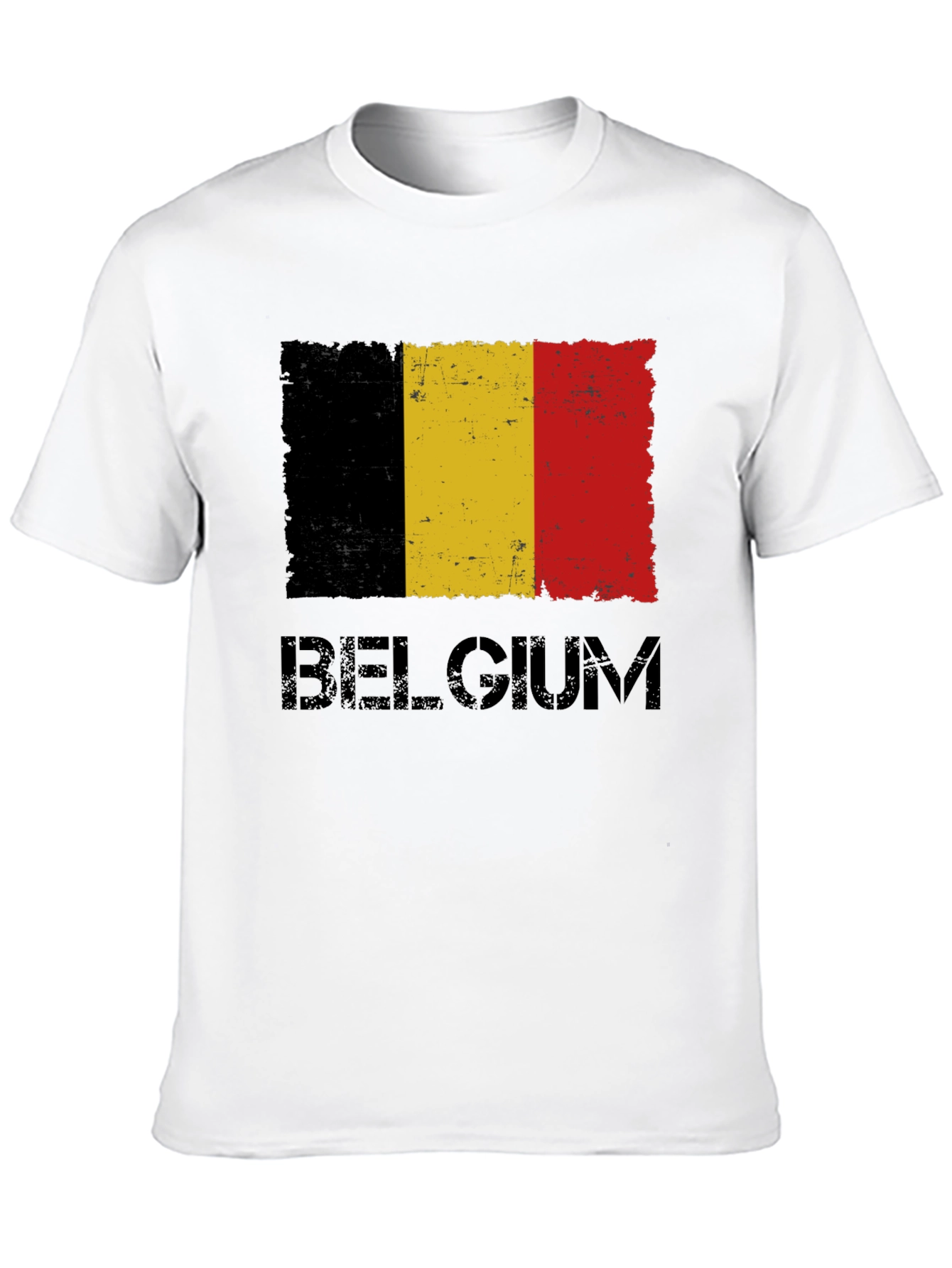 Belgium Flag Graphic T-Shirt - Distressed Design