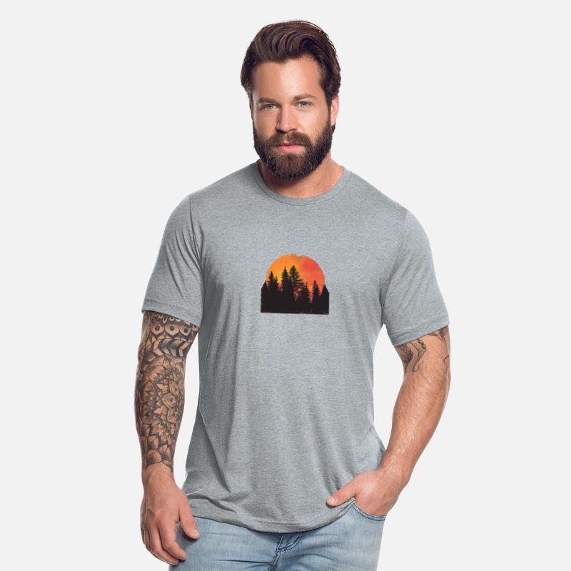 Sunset Forest Silhouette Outdoor Retro 80s Vibe 2