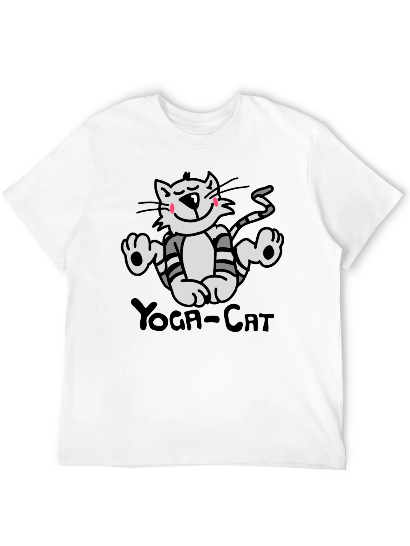 Yoga Cat Graphic T-Shirt - Black