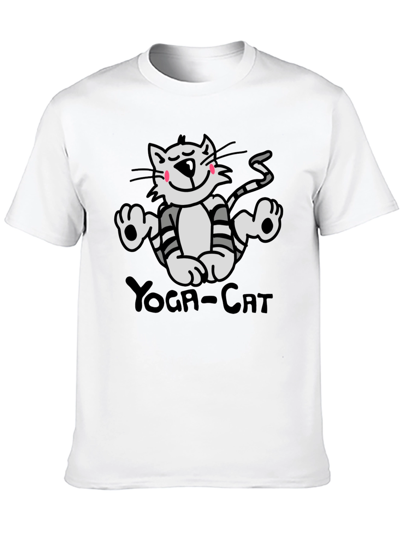 Yoga Cat Graphic T-Shirt - Black