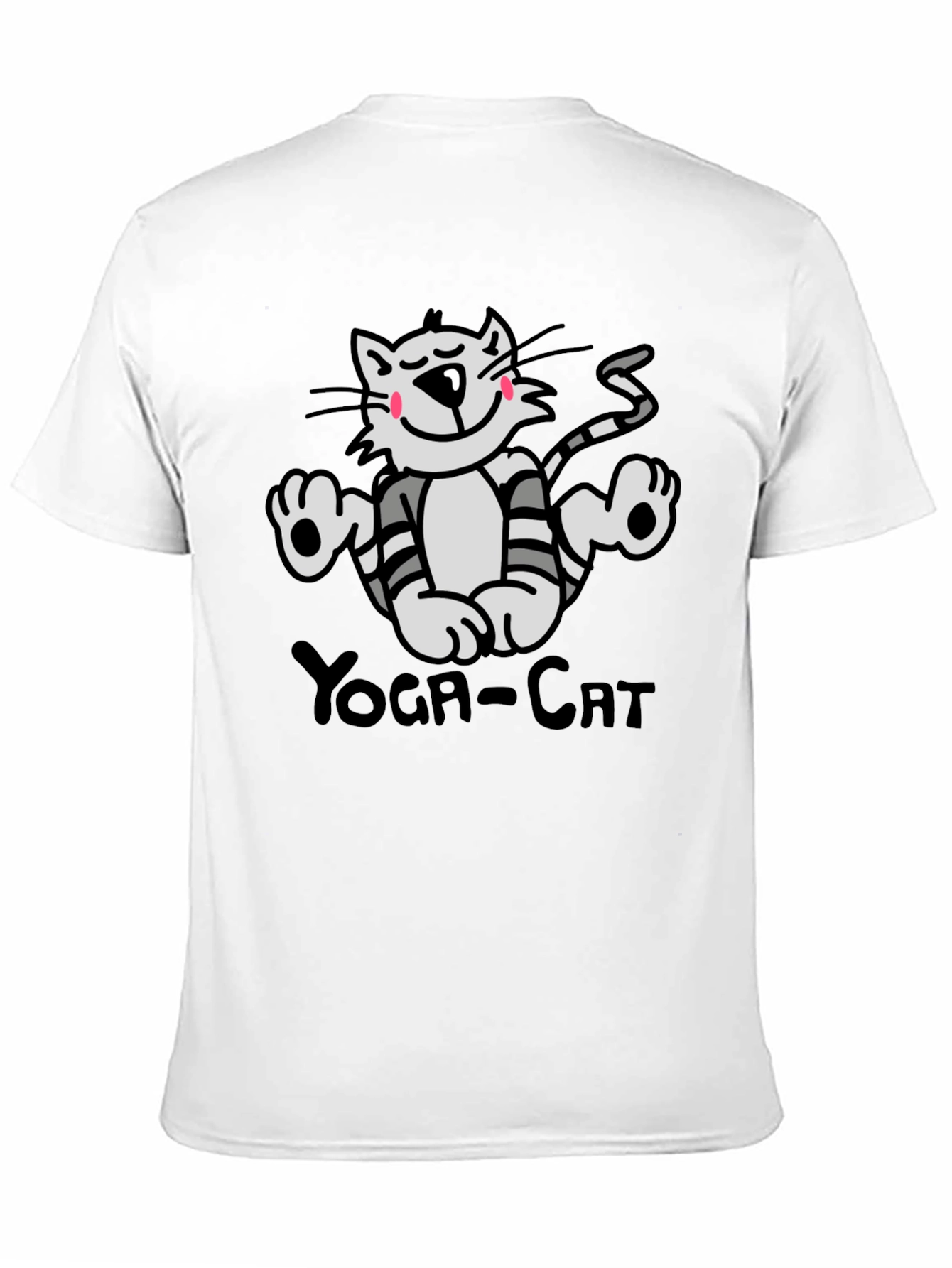 Yoga Cat Graphic T-Shirt - Black