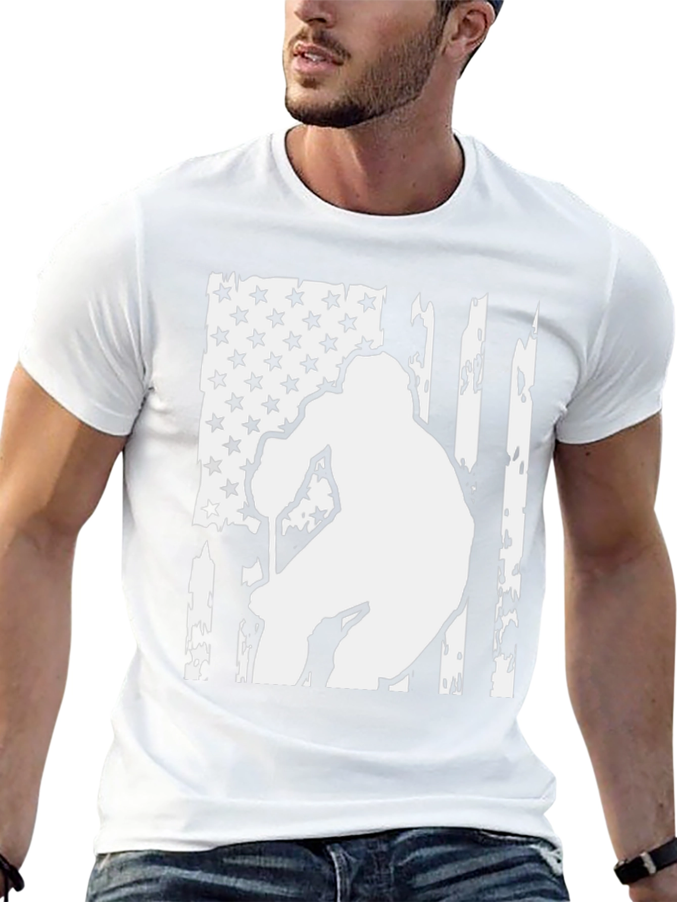American Flag Hockey Player Graphic Tee