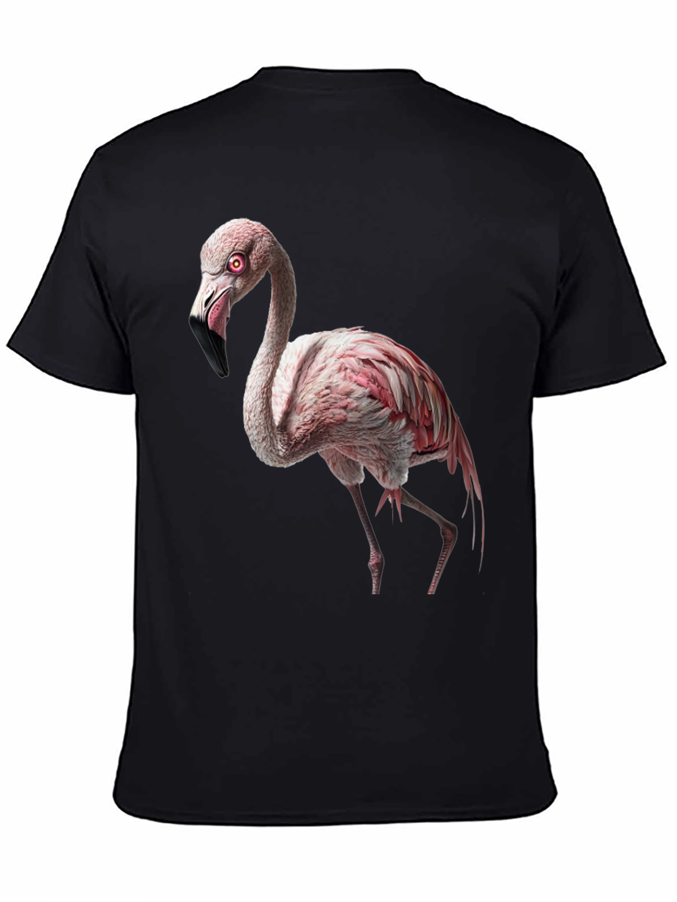 Flamingo Graphic Tee - Black Cotton Shirt