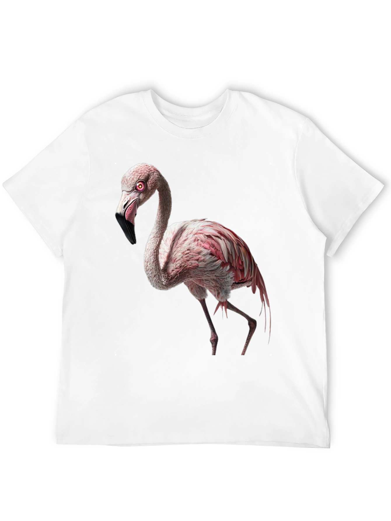 Flamingo Graphic Tee - Black Cotton Shirt