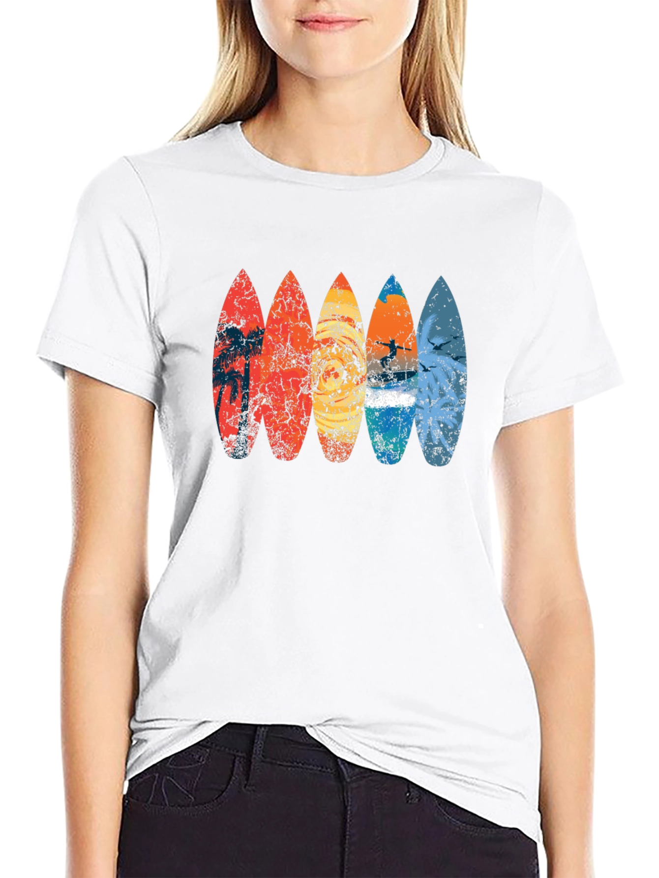 Retro Surfboard T-Shirt - Beach Vibes