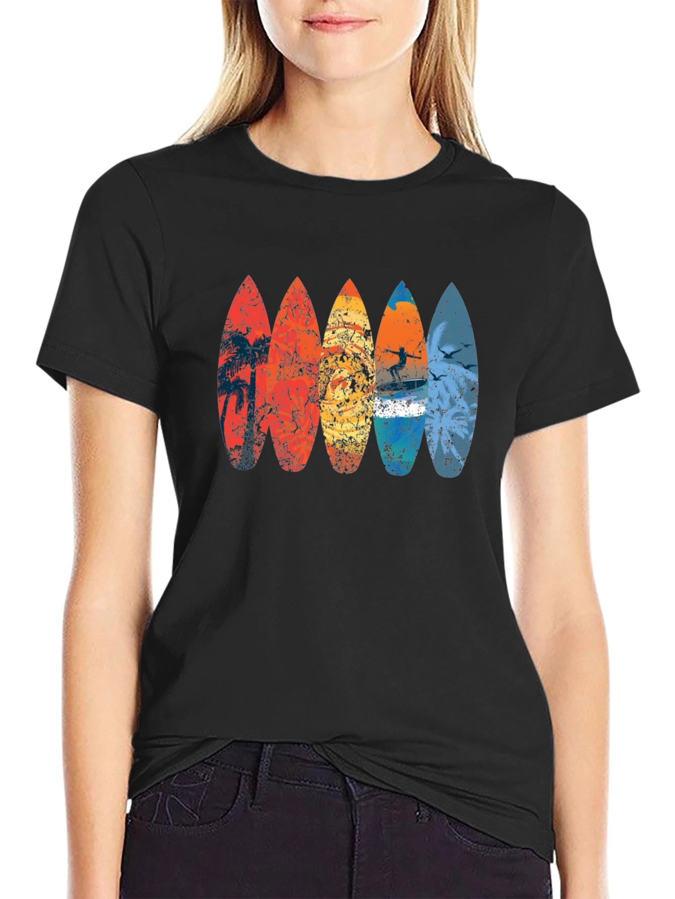 Retro Surfboard T-Shirt - Beach Vibes